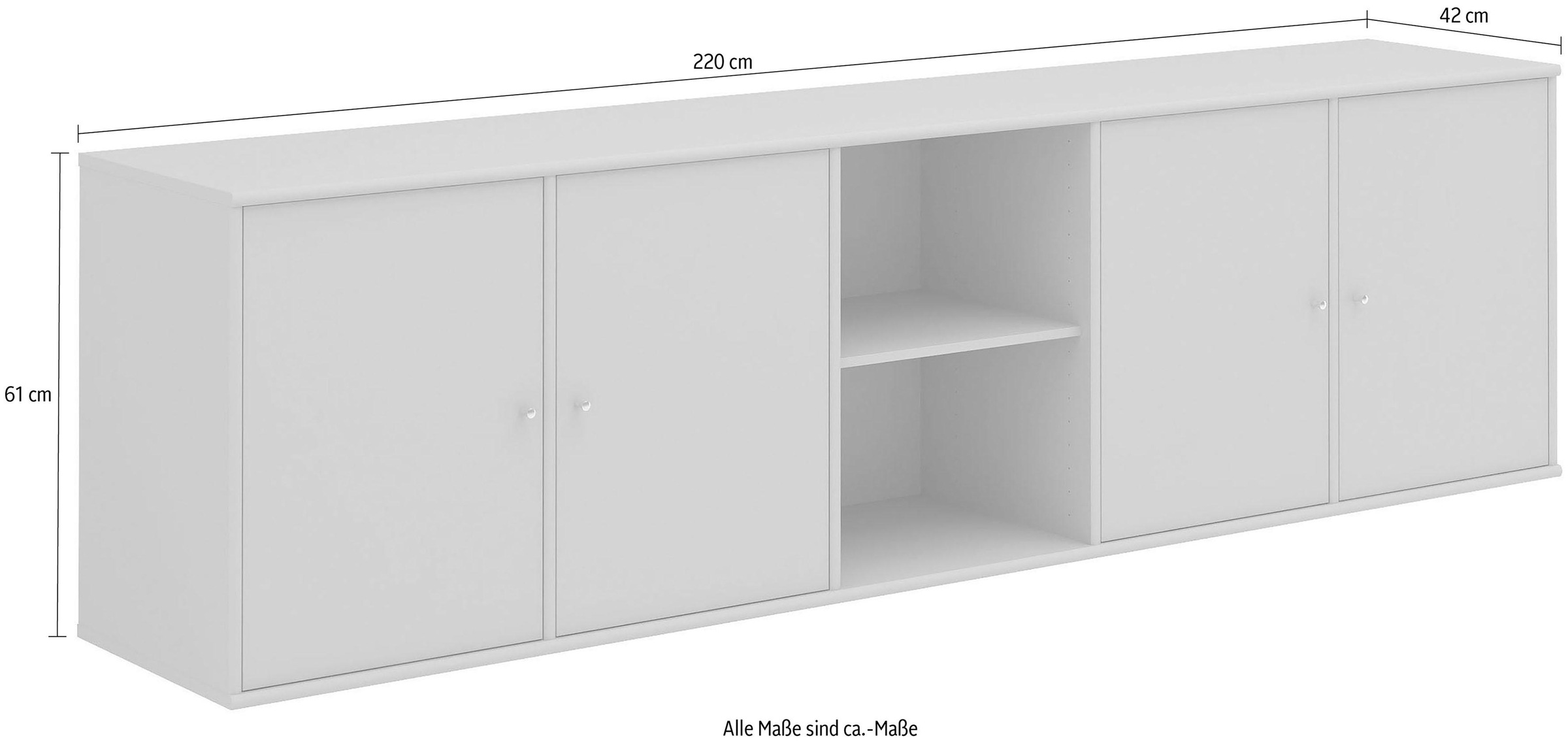 Hammel Furniture Sideboard »Mistral, Hochwertig Schrank, hängend/stehend montierbar«, mit Türen, B: 220 cm, anpassungsbar Designmöbel