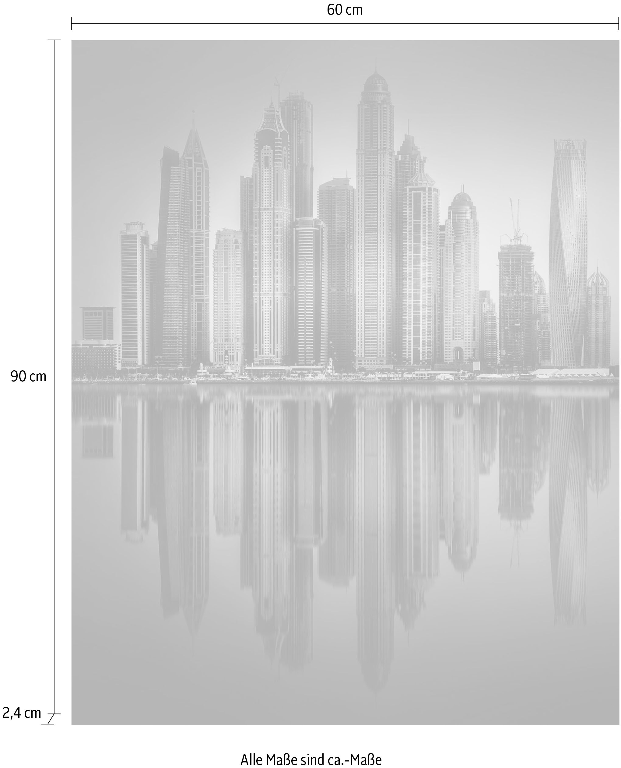 queence Acrylglasbild »Hochhäuser«, Skyline-Gebäude-Städte, Fine Art-Print in Galeriequalität