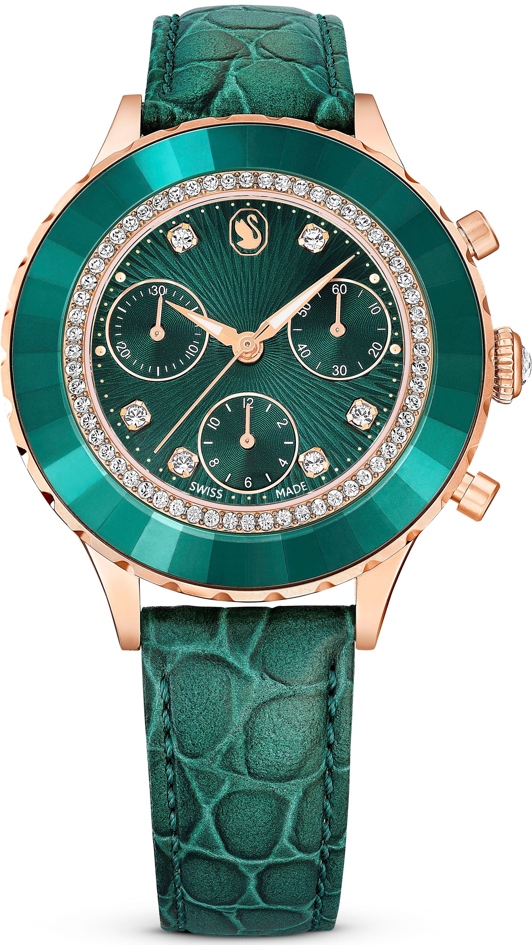 Swarovski 5672931 Octea Chrono Damenuhr Grün/Roségold 2