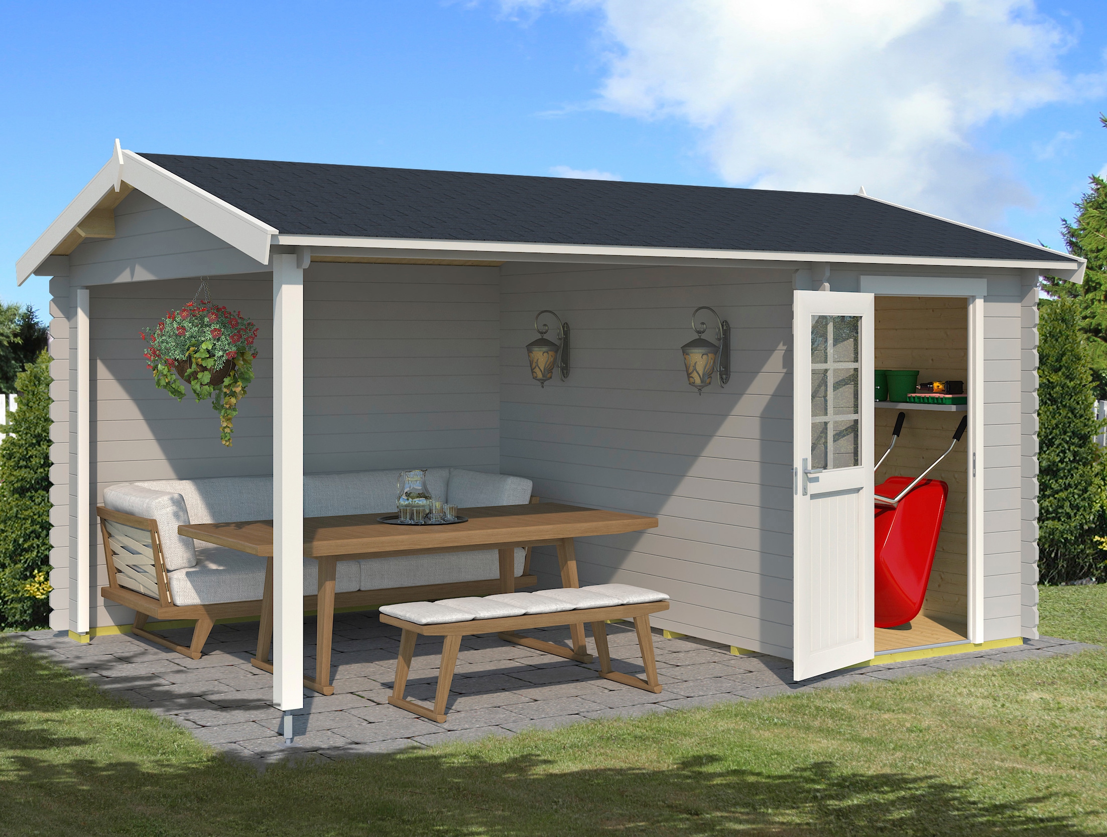 LASITA MAJA Gartenhaus "Wibo" mit Anbau