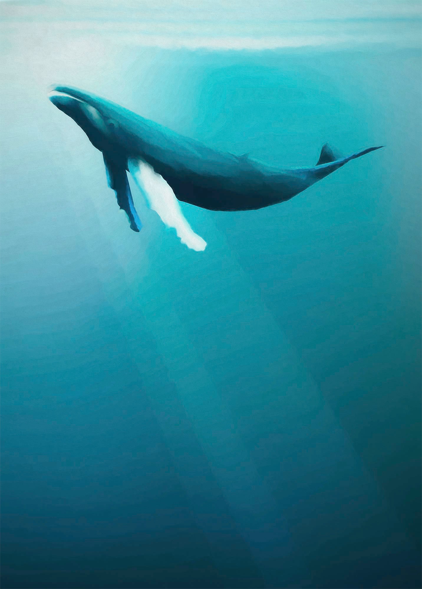Komar Vliestapete "Artsy Humpback Whale", 200x280 cm (Breite x Höhe)