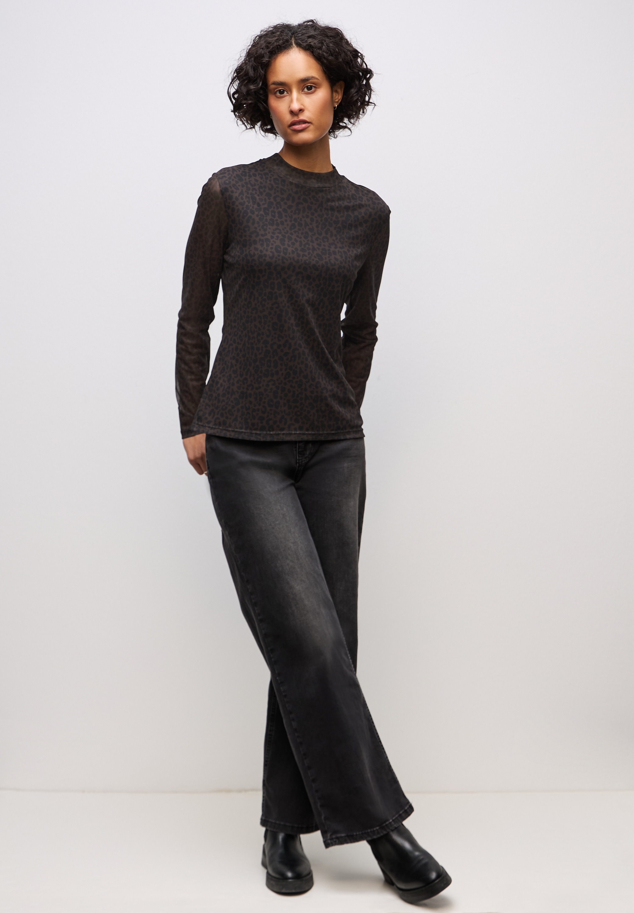 STREET ONE Langarmshirt mit Leomuster