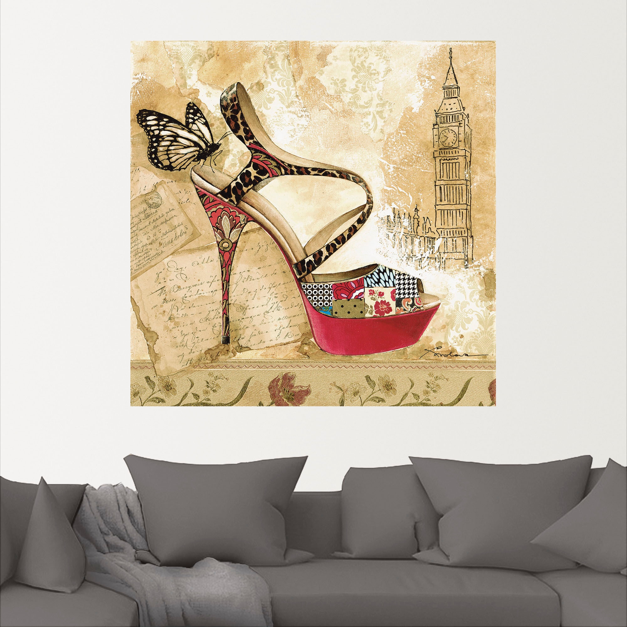 Artland Wandbild »Veränderliche Zeiten III - Stiletto«, Modebilder, (1 St.), als Alubild, Leinwandbild, Wandaufkleber oder Poster in versch. Größen
