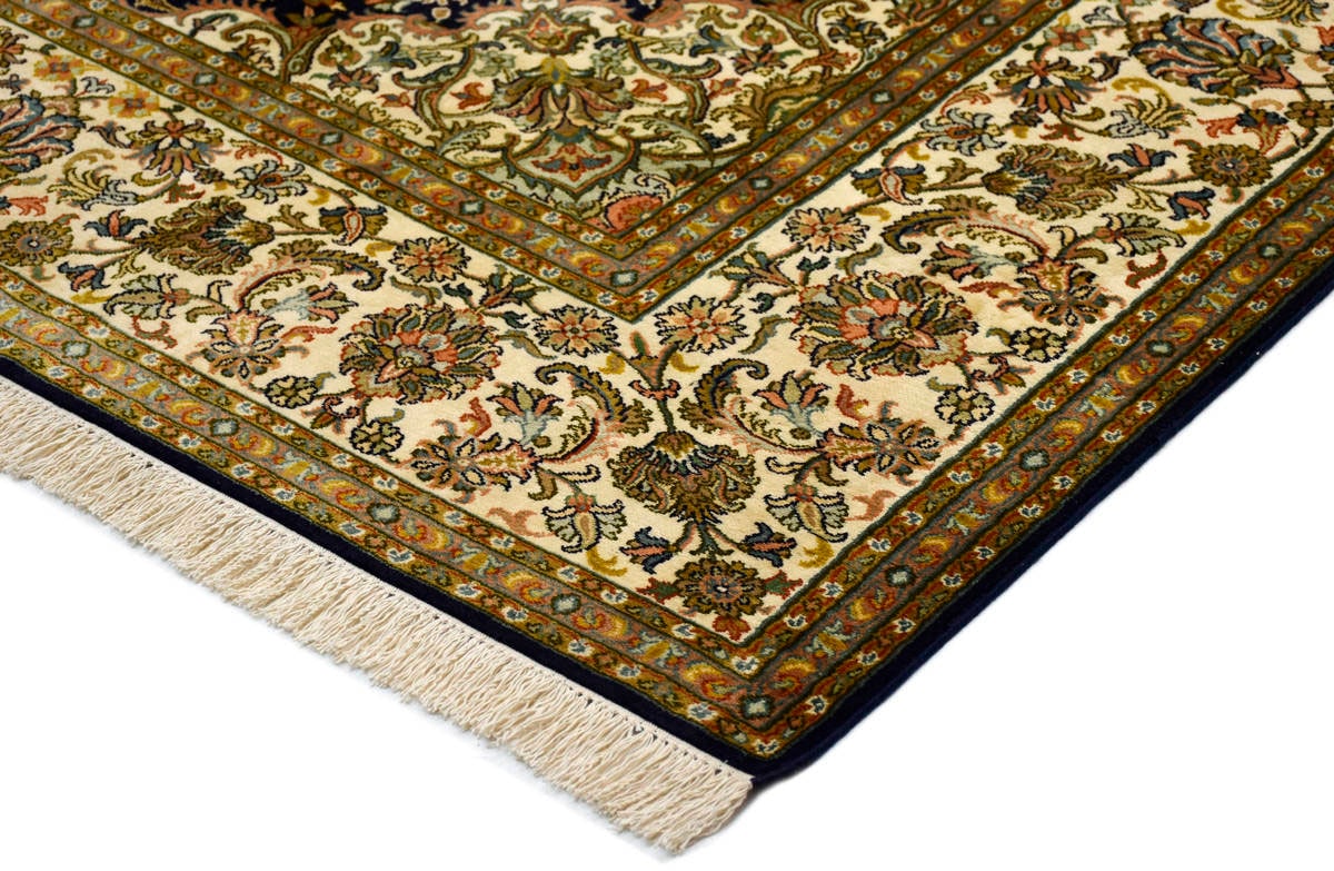 Kayoom Seidenteppich »Kashan 9256«, rechteckig, 10 mm Höhe, Einzelstück mit Zertifikat, Wohnzimmer
