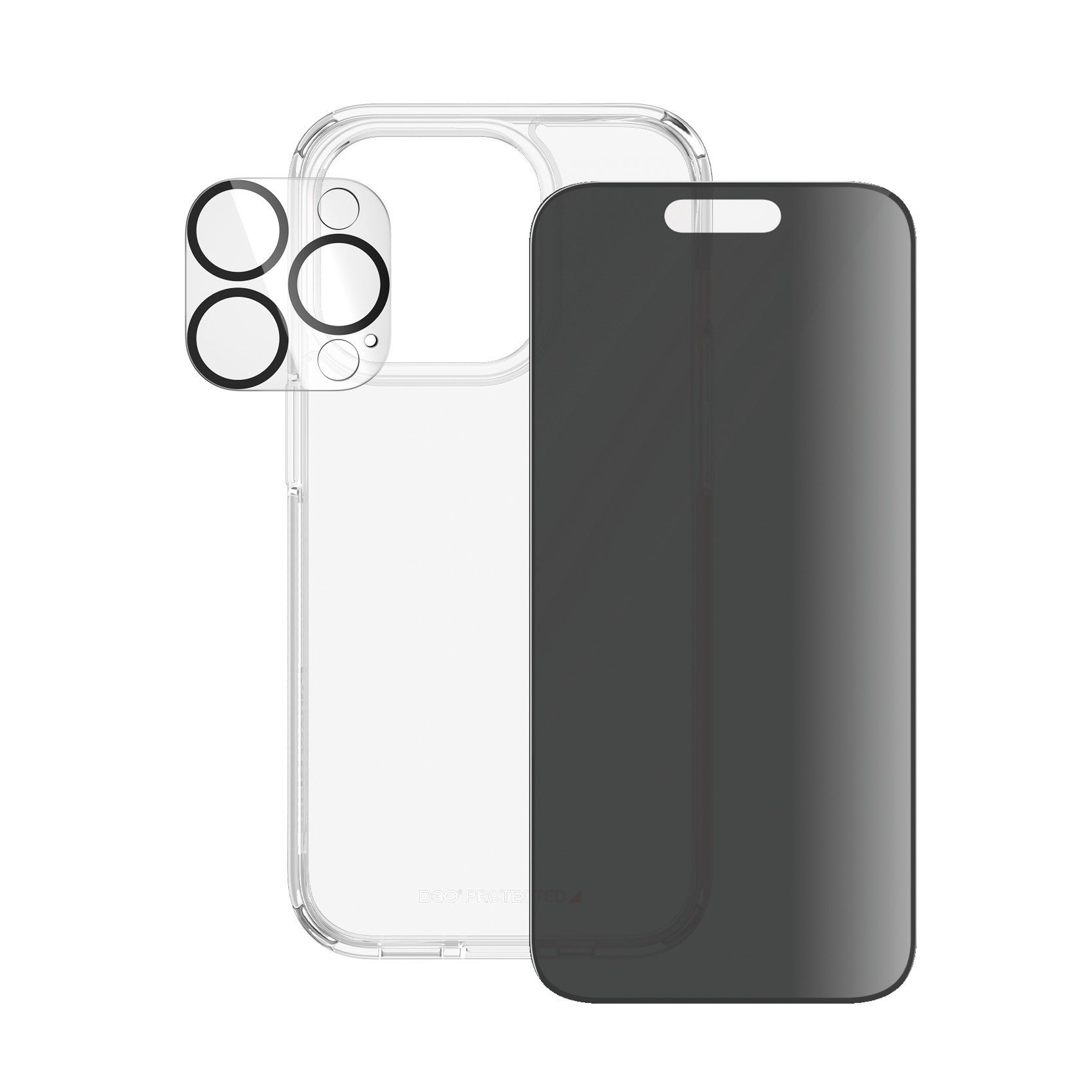 PanzerGlass Displayschutzglas »3-in-1-Privacy-Pack Privacy, Camera Protector und Cover«, für iPhone 15 Pro