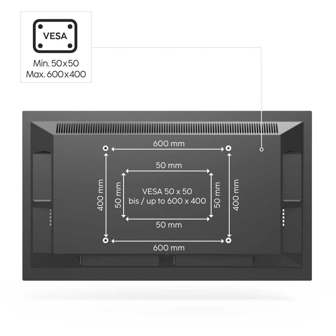 Hama TV-Wandhalterung »Wandhalterung (TILT "Ultraslim",37" - 90", VESA 600x400)«, bis 229 cm Zoll