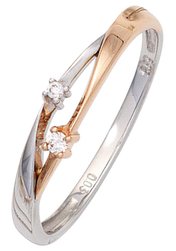 JOBO Diamantring, 585 Gold Diamanten bestellen | BAUR online bicolor 2 mit