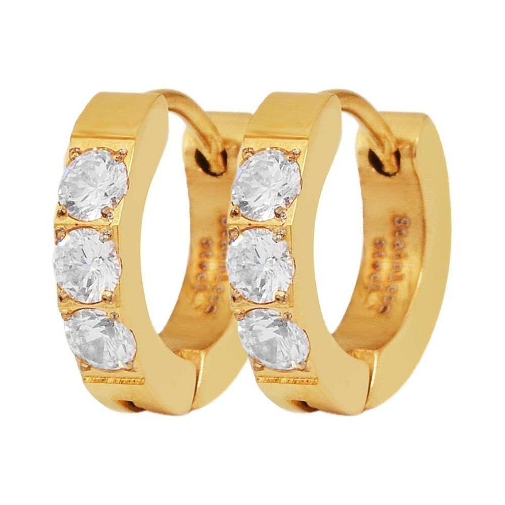 Adelia´s Klappcreolen »Damen Ohrringe – Klappcreole aus Edelstahl mit Strass Steinchen« Zum Verschenken – passend für viele Anlässe