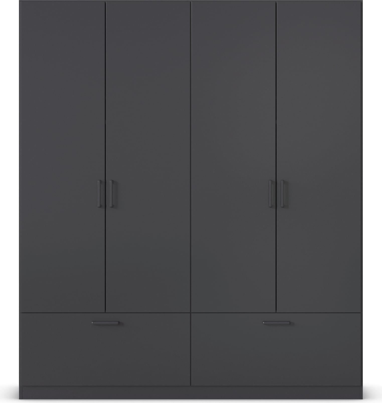 rauch Drehtürenschrank »Kleiderschrank Schrank Garderobe Wäscheschrank BARI«, mit Schubkästen und modernem Griff in Graumetallic MADE IN GERMANY