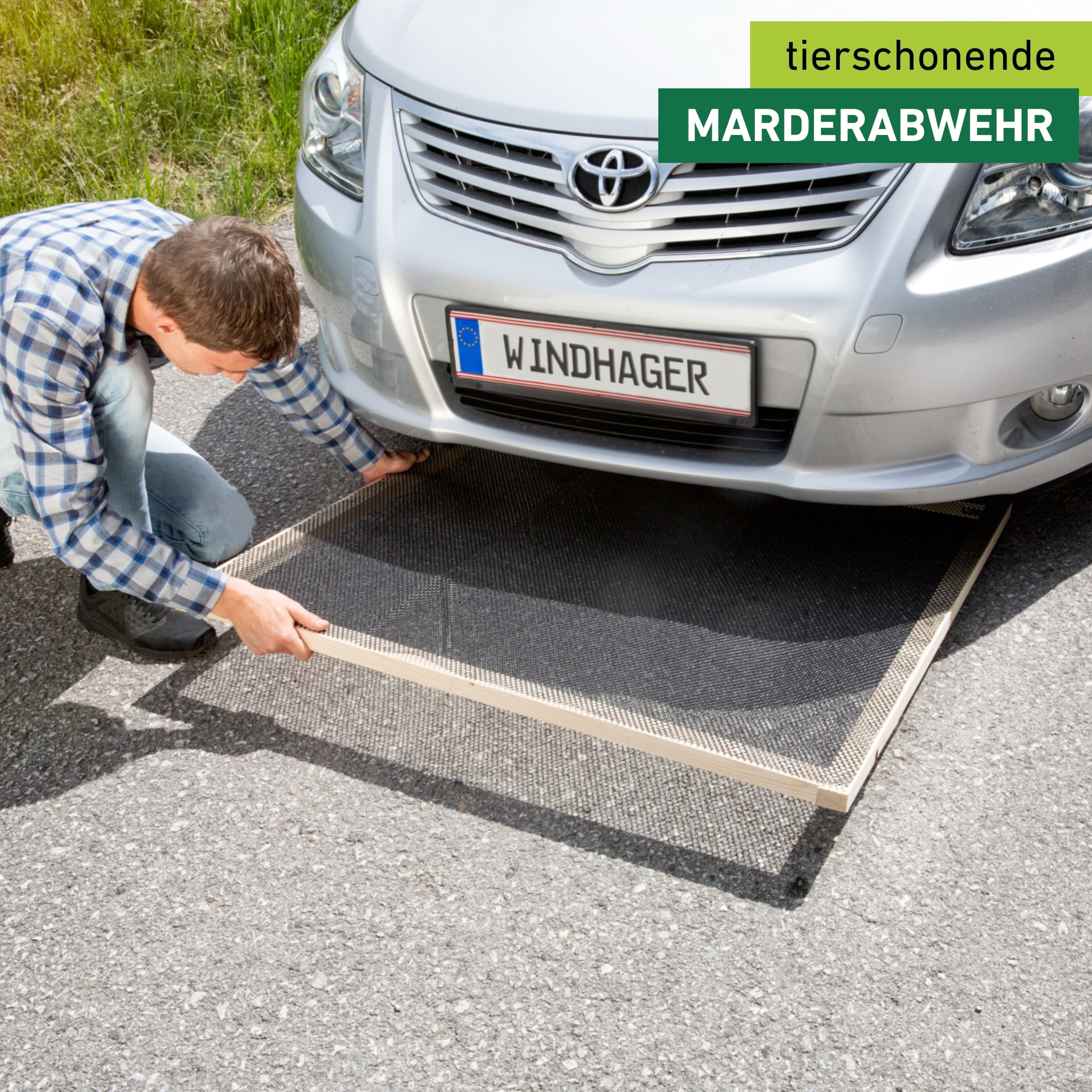 Windhager Marder-Schutzgitter »Marderschreck für Auto« Marder-Abwehr Bodenmatte aus HDPE, Marder meiden Gitter