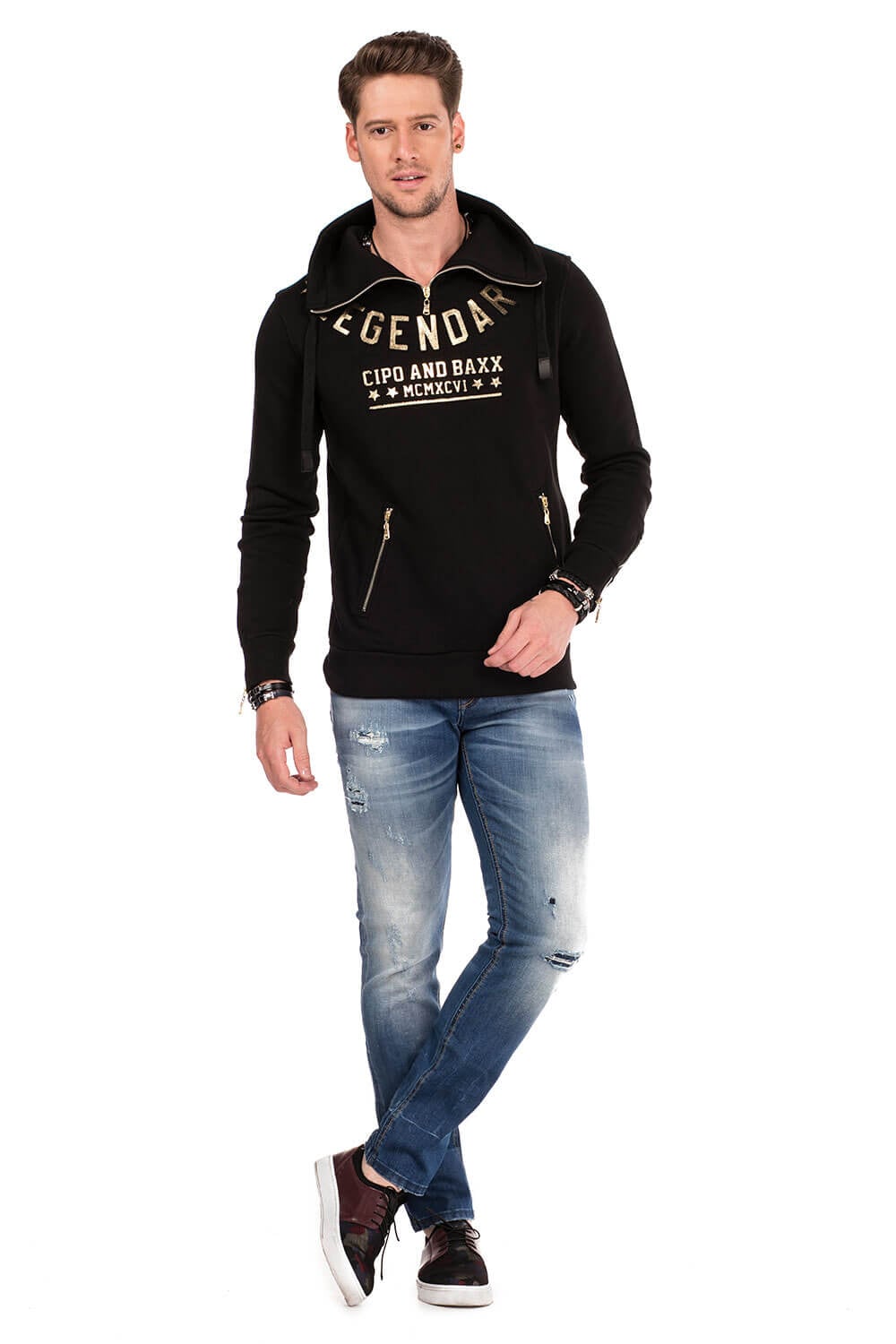 Cipo & Baxx Sweatshirt, mit Schlauchkragen