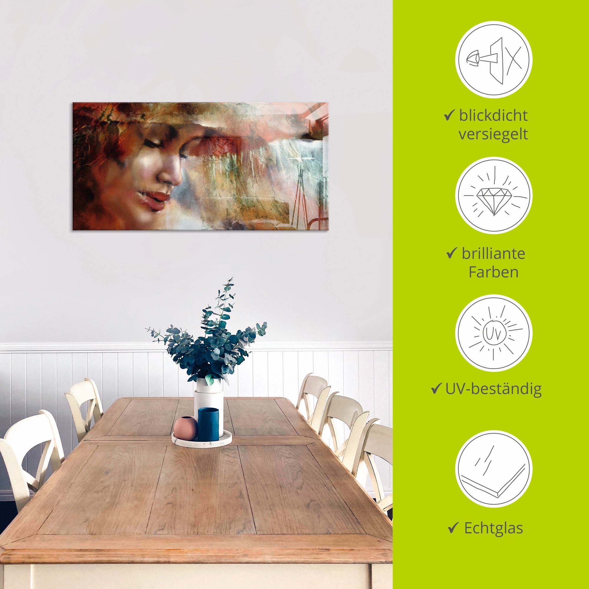Artland Glasbild »Ricarda«, Frau, (1 St.), in verschiedenen Größen
