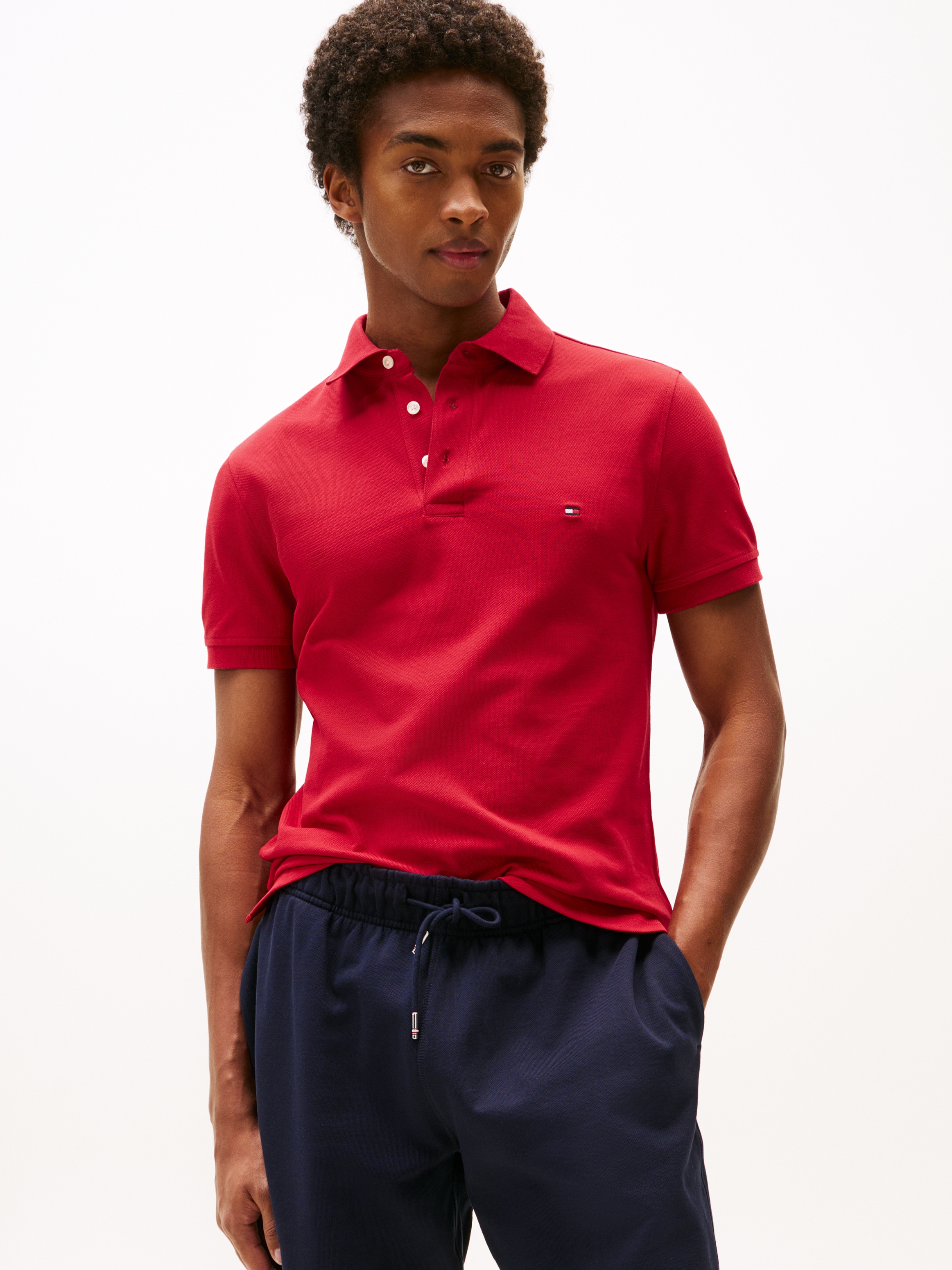 Tommy Hilfiger Poloshirt "1985 SLIM POLO" mit Stickerei, Piqué-Qualität, Sl günstig online kaufen