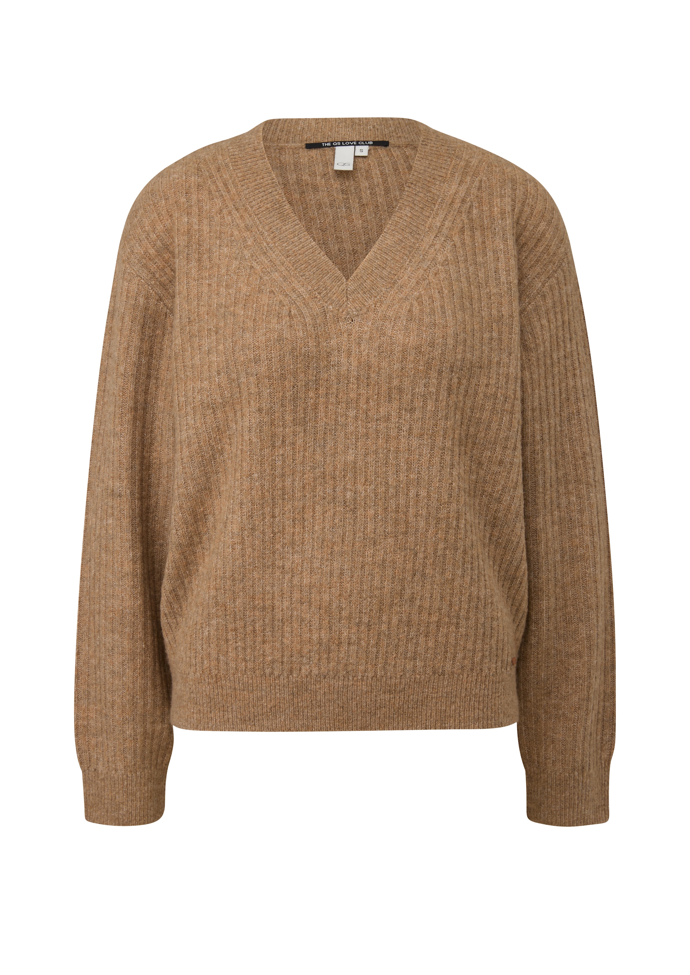 QS Strickpullover Winterpullover mit V-Ausschnitt