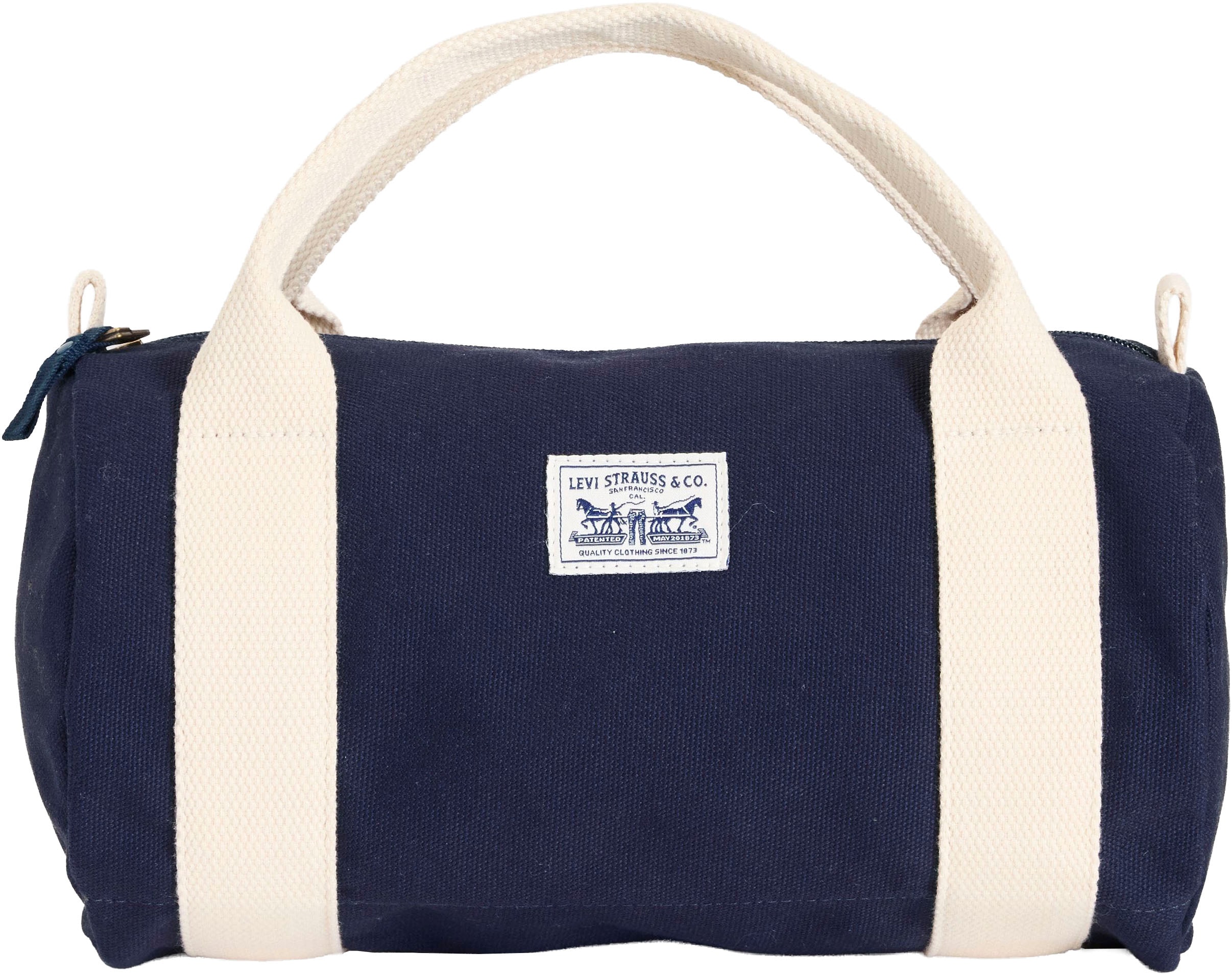 Levis "HARLEY SMALL BARREL" Canvas-Tasche mit Kontrast-Details und Logo-Badge
