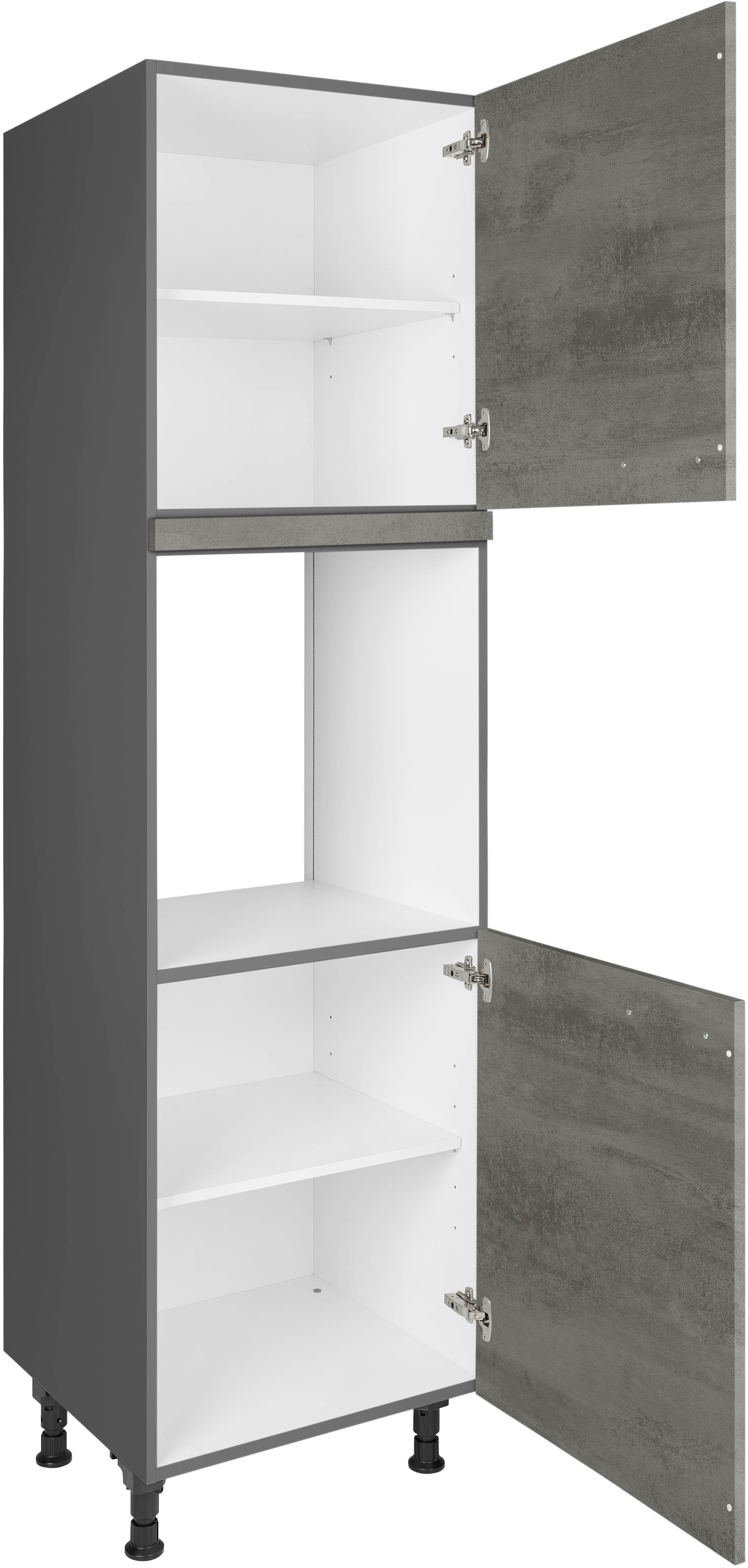 nobilia® Herdumbauschrank »"Riva", Ausrichtung wählbar, mit zwei zusätzlichen Türen,«, vormontiert, Breite/Höhe: 60/167,8 cm