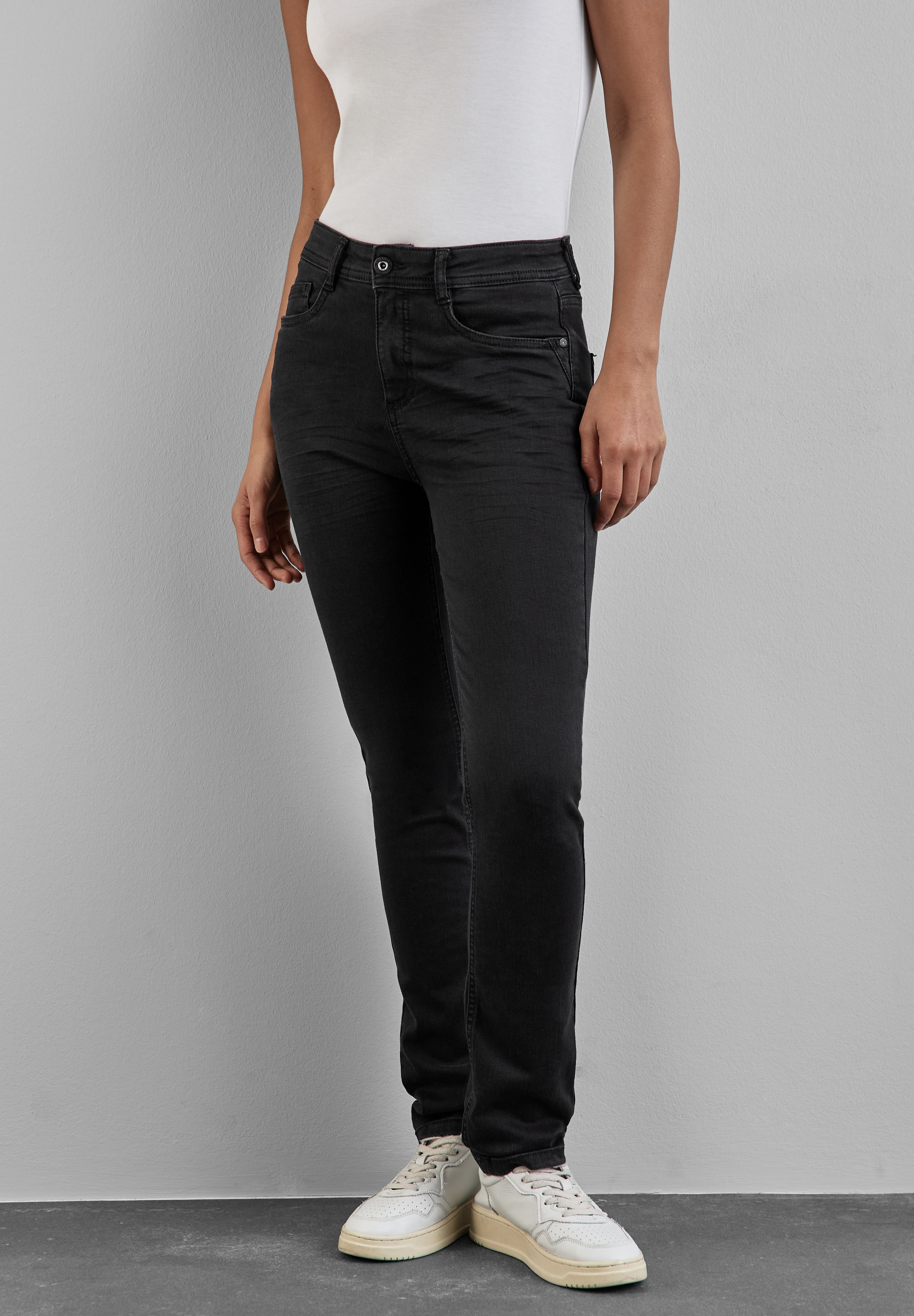 STREET ONE Gerade Jeans, High Waist
