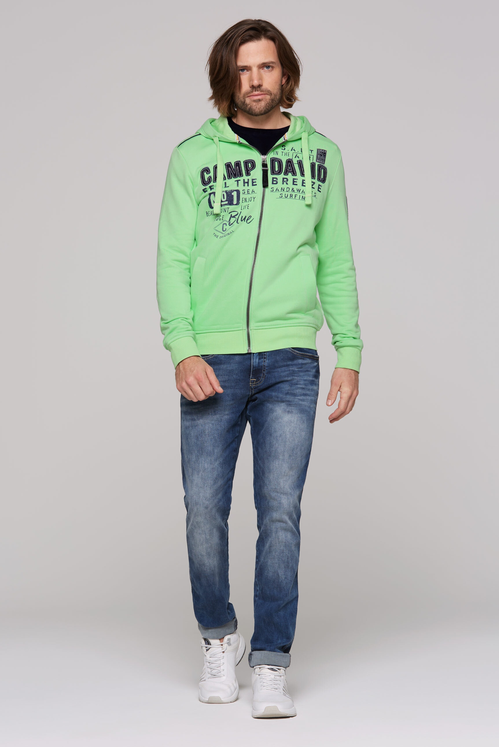 CAMP DAVID Kapuzensweatjacke, mit Baumwolle