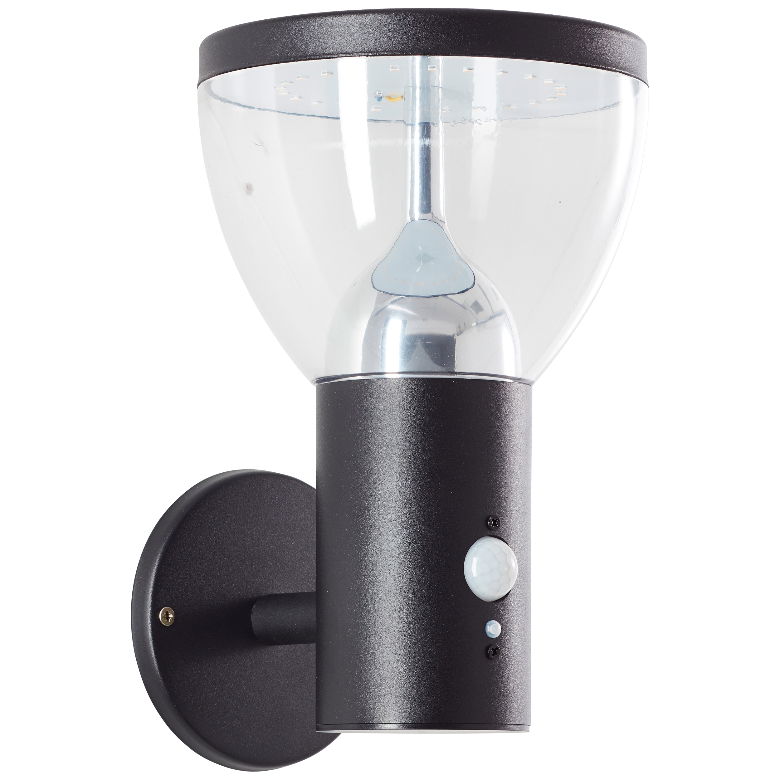 Brilliant LED Außen-Wandleuchte "Tulip" 1 Stk. Warmweiß LED Außenwandleuchte, Solar, 25 cm, 430 lm, 3000 K, Edelstahl, schwarz