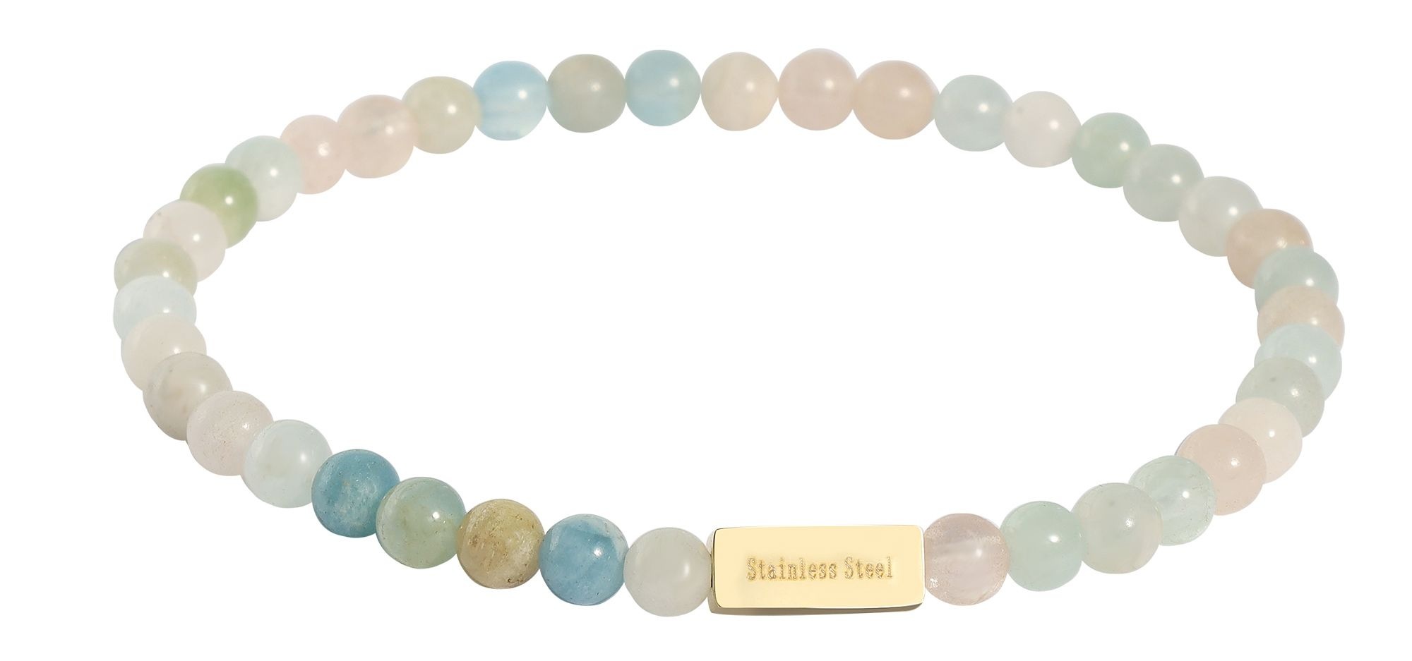 Adelia´s Gliederarmband »Edelstahl Armband Kugelarmband mit Perle und Morganit« Perle, goldfarben