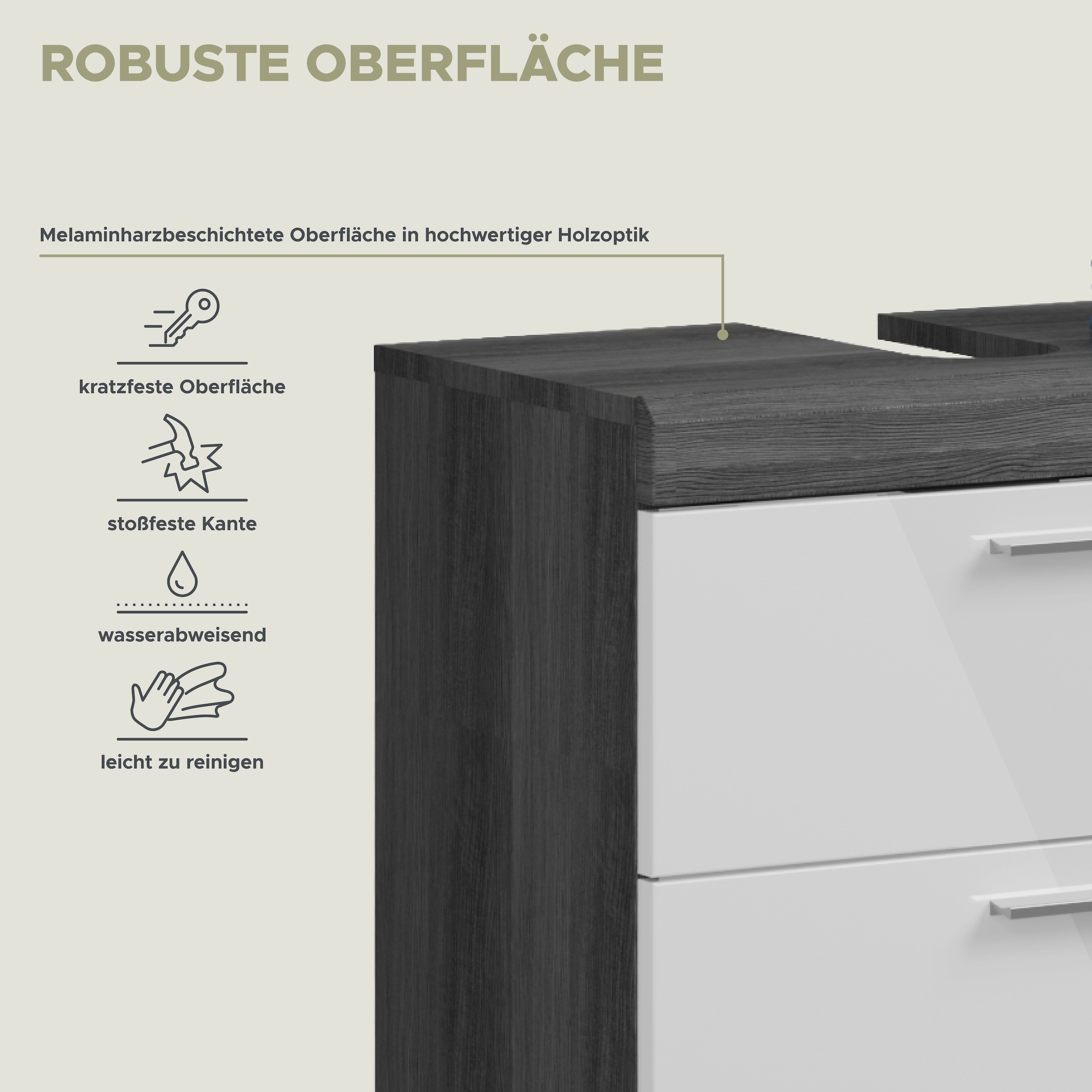 welltime Badmöbel-Set »Siena, 5 teilig, bestehend aus:« Set, 5 Stk. tlg.