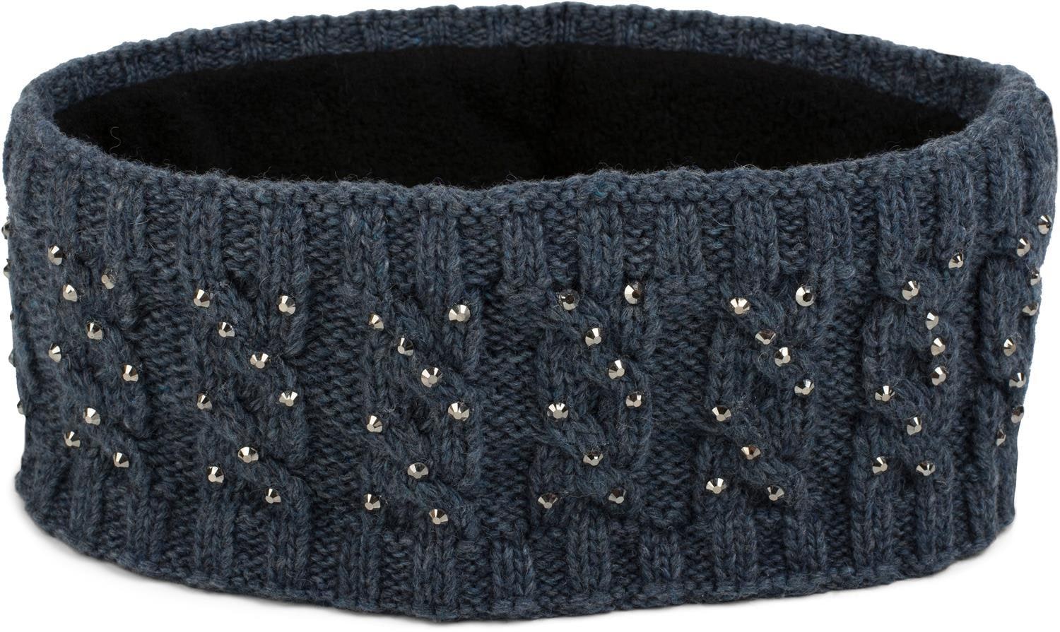 styleBREAKER Stirnband »Stirnband mit Zopfmuster & Strass« 1 Stk.