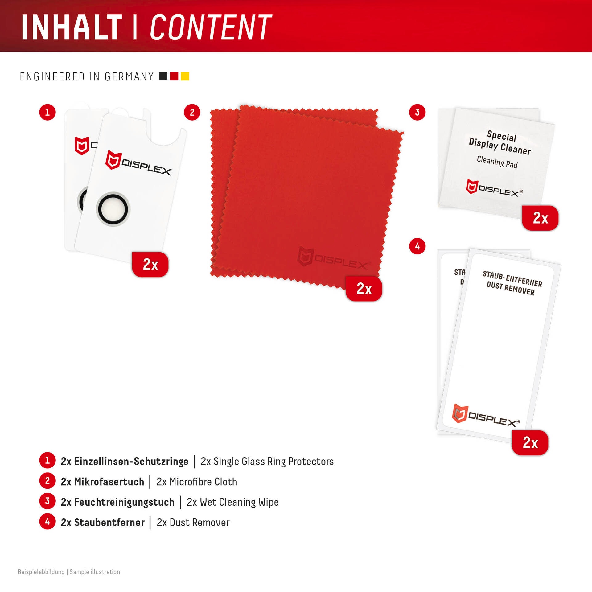 Displex Kameraschutzglas »Camera Lens Glass Single Glass Ring Protector«, für Apple iPhone 16e, (Packung, 2x Einzellinsen-Schutzringe), Objektivschutz, Kameraschutz, kratz- & stoßfest