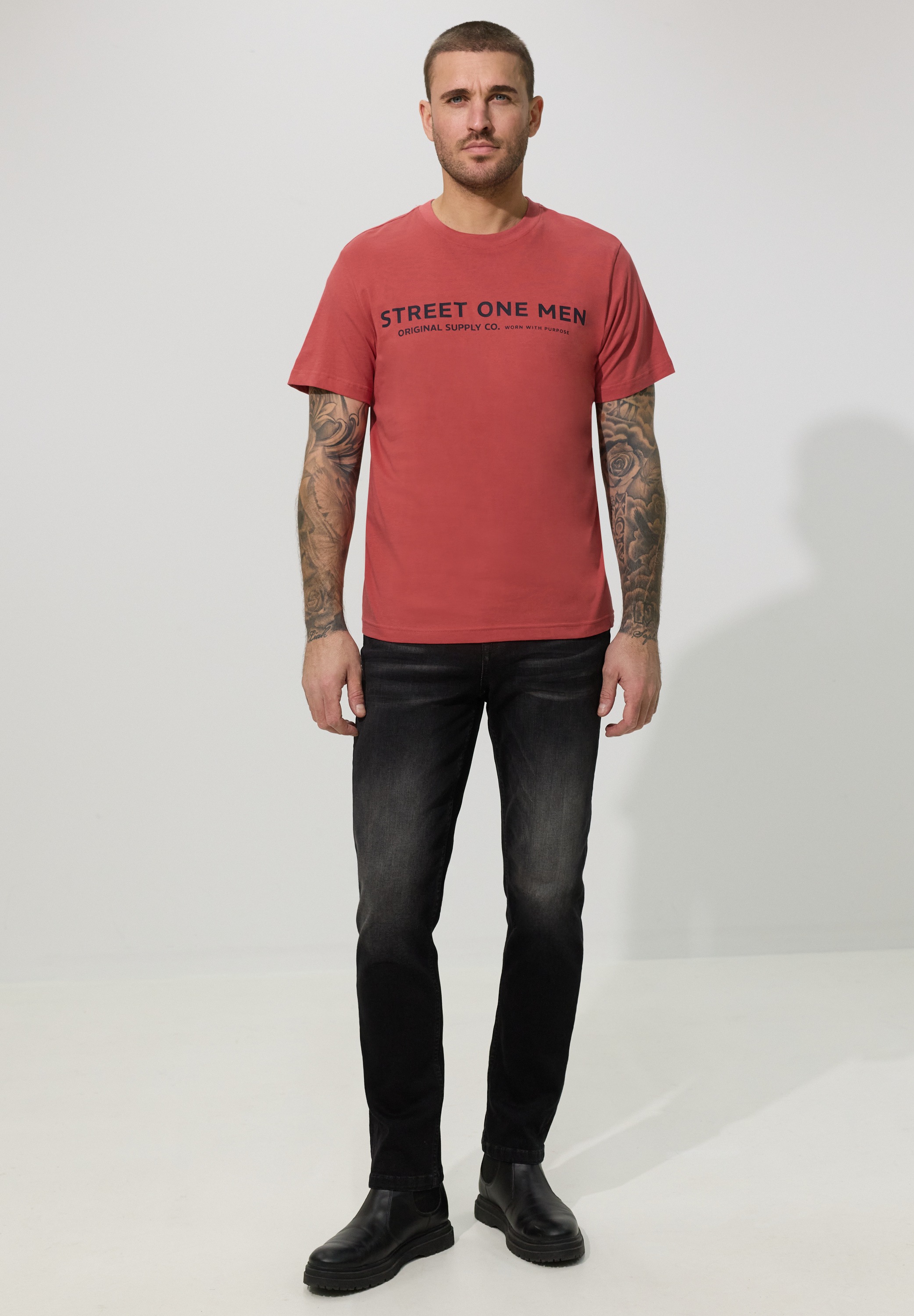 STREET ONE MEN T-Shirt aus reiner Baumwolle