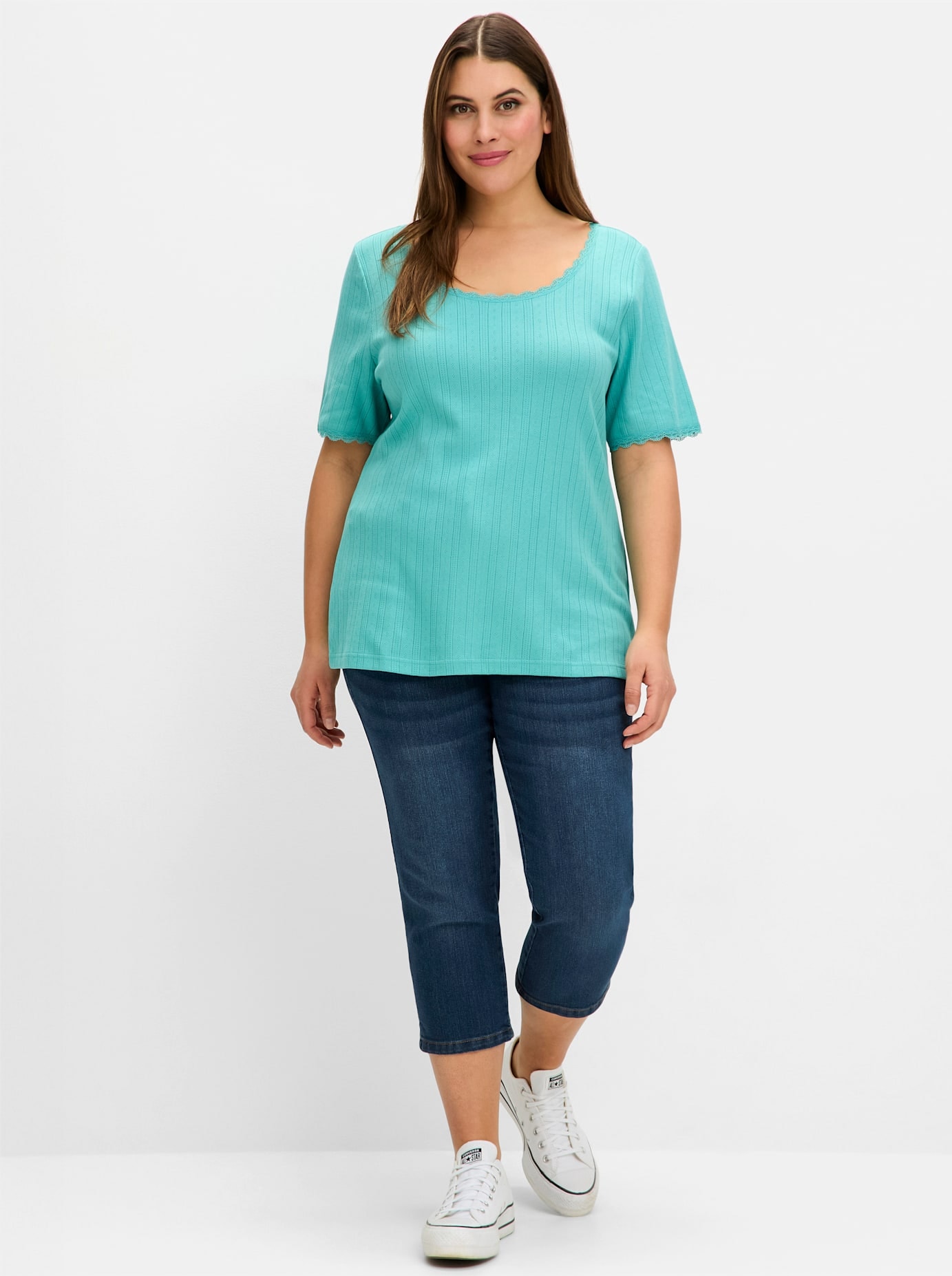 Sheego Kurzarmshirt "T-Shirt" 1 Stk. günstig online kaufen