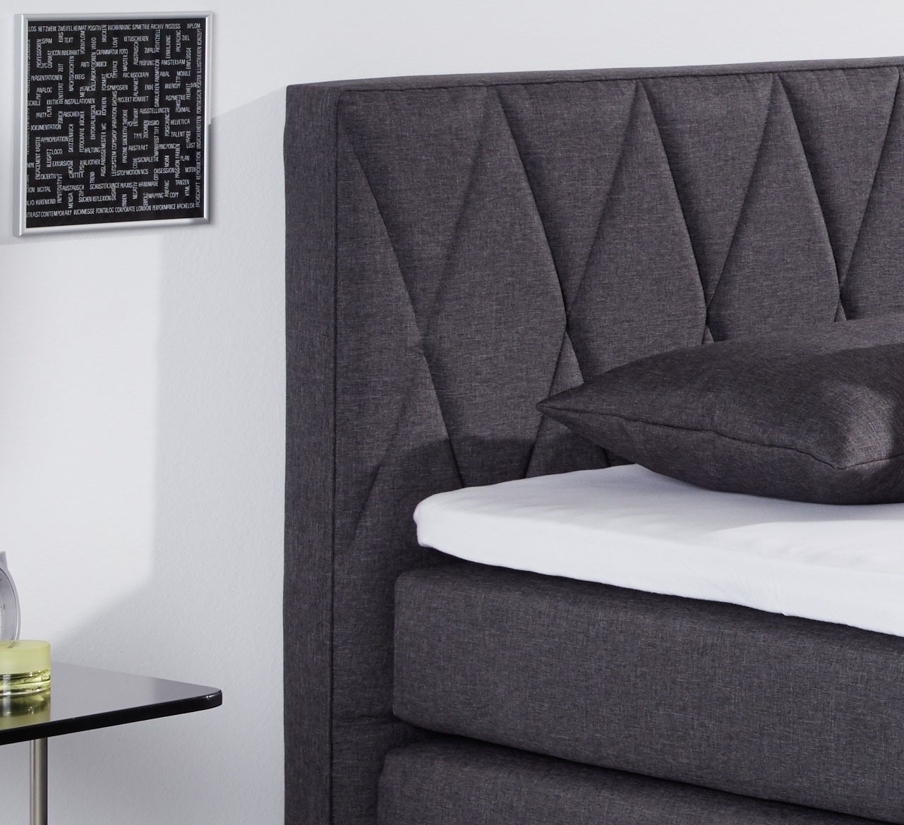 hapo Boxspringbett »ATLANTA« Topper separat erhältlich!,  erhältlich in verschiedenen Breiten, Farben & Maratzenarten