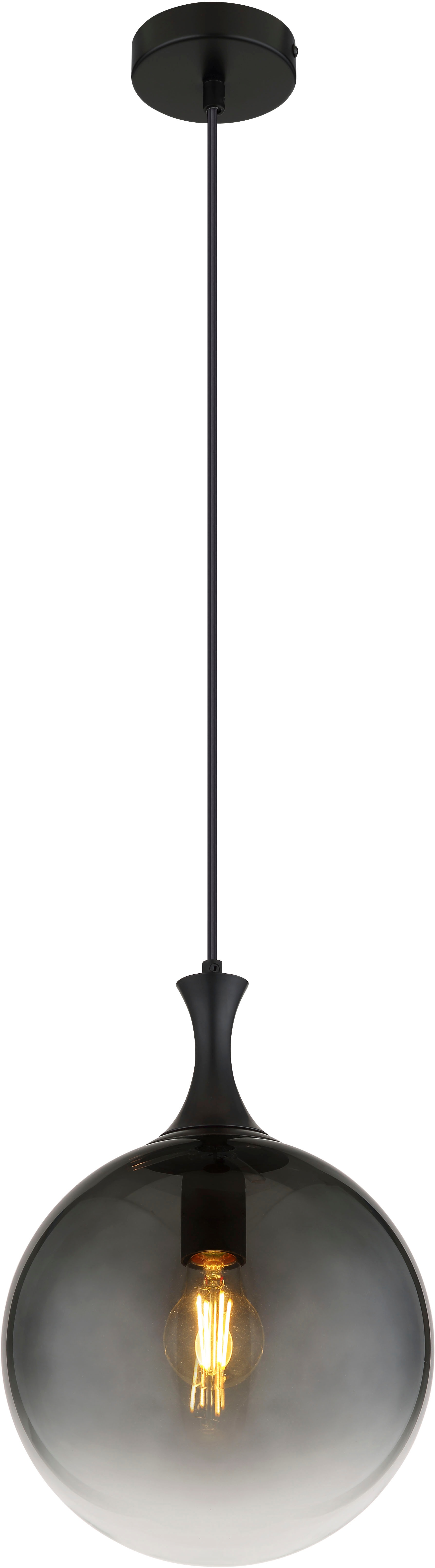 GLOBO LIGHTING Hängeleuchte "DALTON", Ø 25cm H: 141cm, 1 Stk.schwarz matt, Leuchten, Hängelampe Esszimmer-Leuchte Esstischleuchte Wohnzimmer