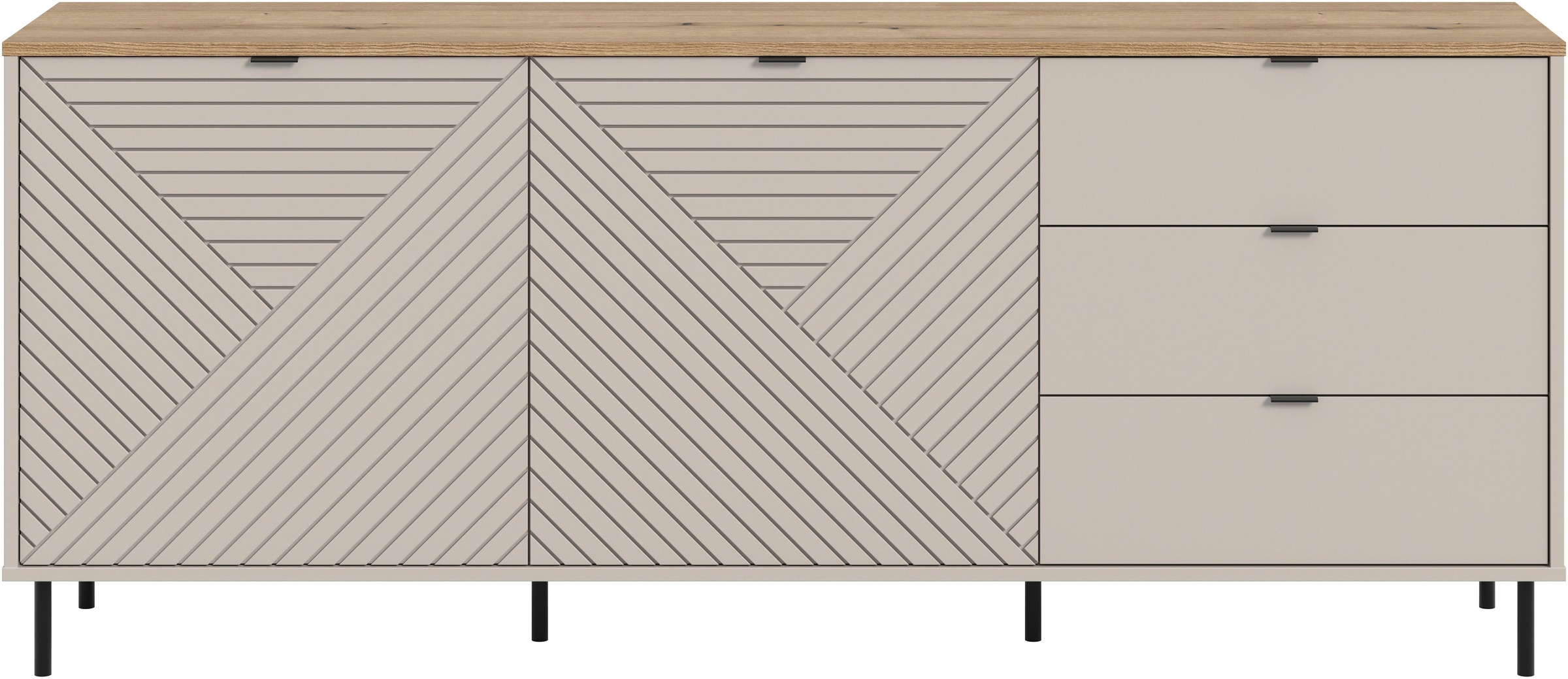 Thumbnail - Home affaire Sideboard "RAITA, Breite 184 cm, Front mit Desgin-Fräsung, 2 Türen, viel Stauraum" moderne Farbkombi, indiv...