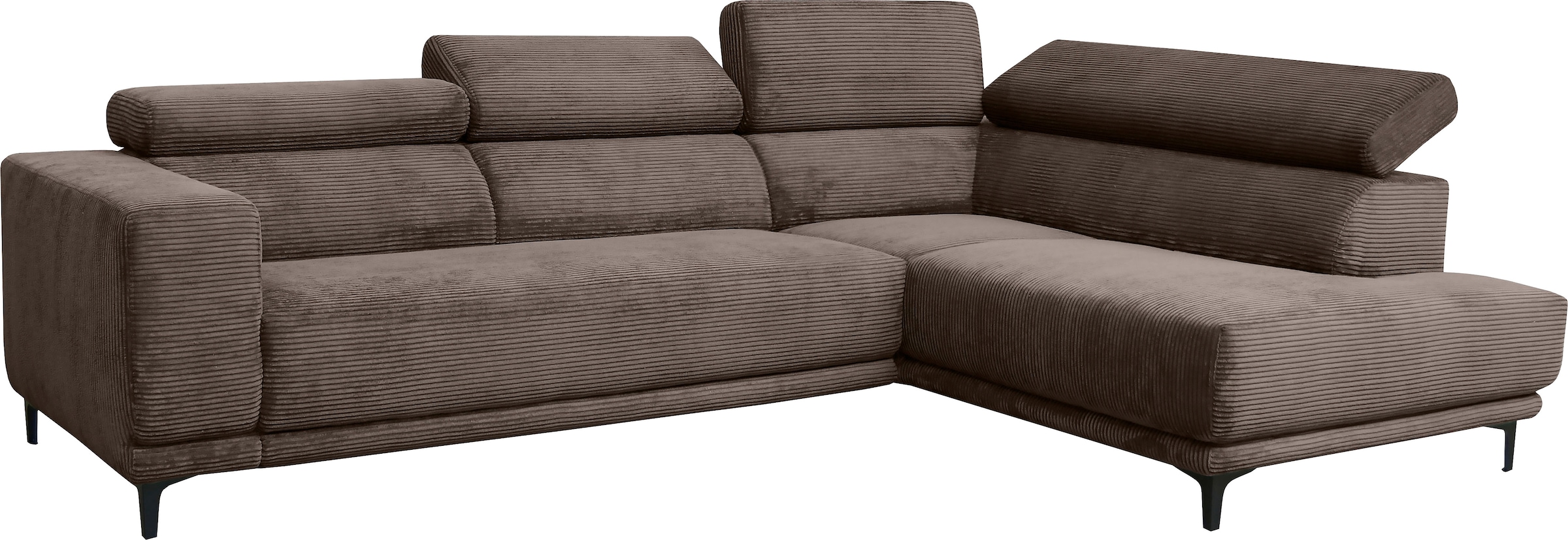 Ecksofa »Hikari«, wahlweise mit Sitzvorzug, in modernem Cordstoff, Breite 302 cm