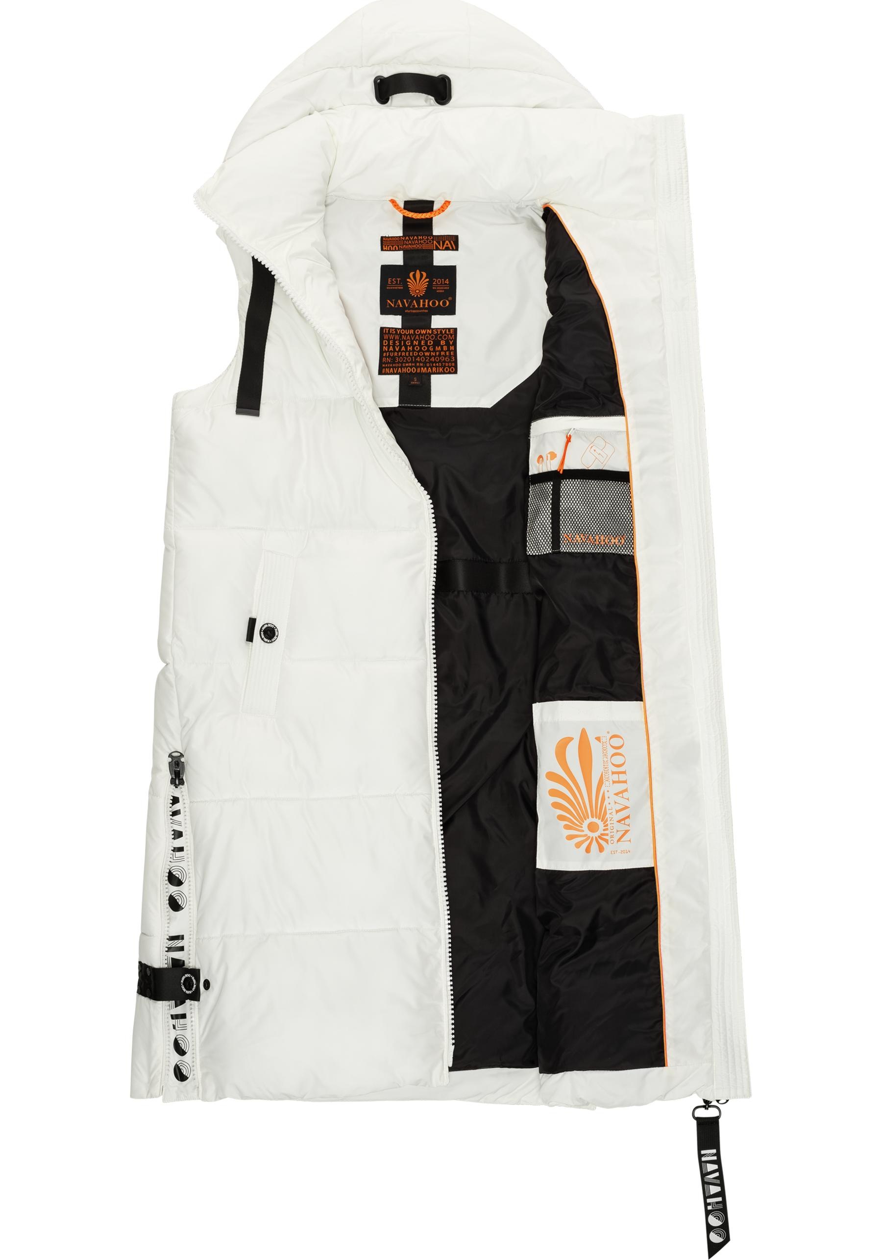 Navahoo Steppweste »Schnuffelchen«, (1 tlg.), warme Damen Outdoor-Weste lang mit Kapuze