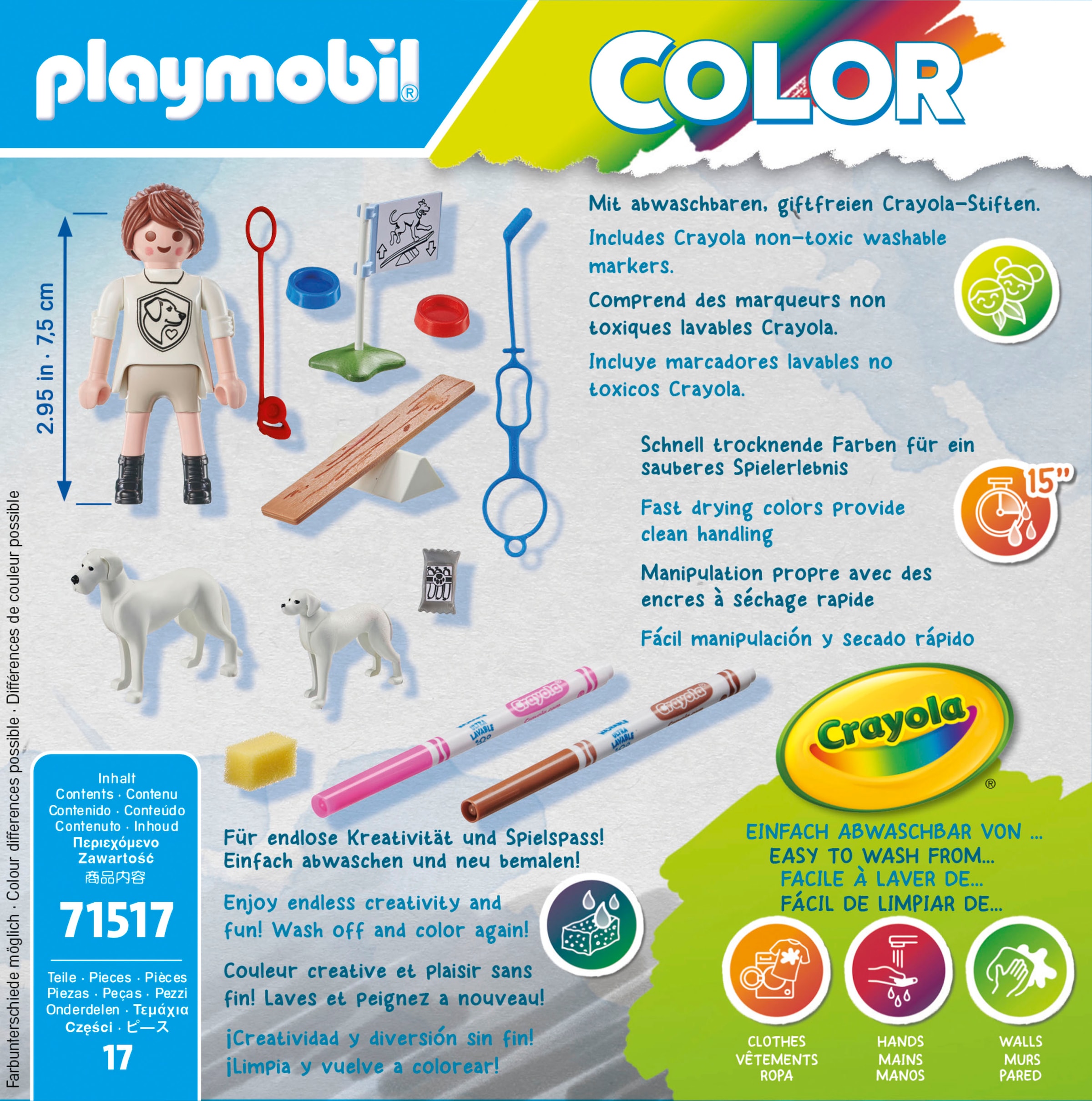 Playmobil® Konstruktions-Spielset »Hundetraining (71517), Color«, (17 St.), Made in Europe