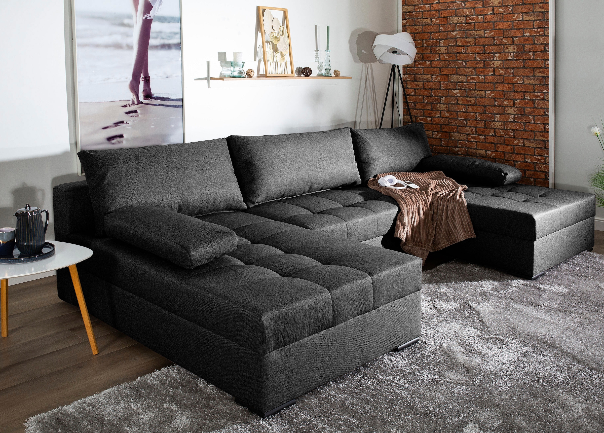 COLLECTION AB "Josy U-Form, B: 307 cm" Schlaffunktion & Bettkasten, Federkern