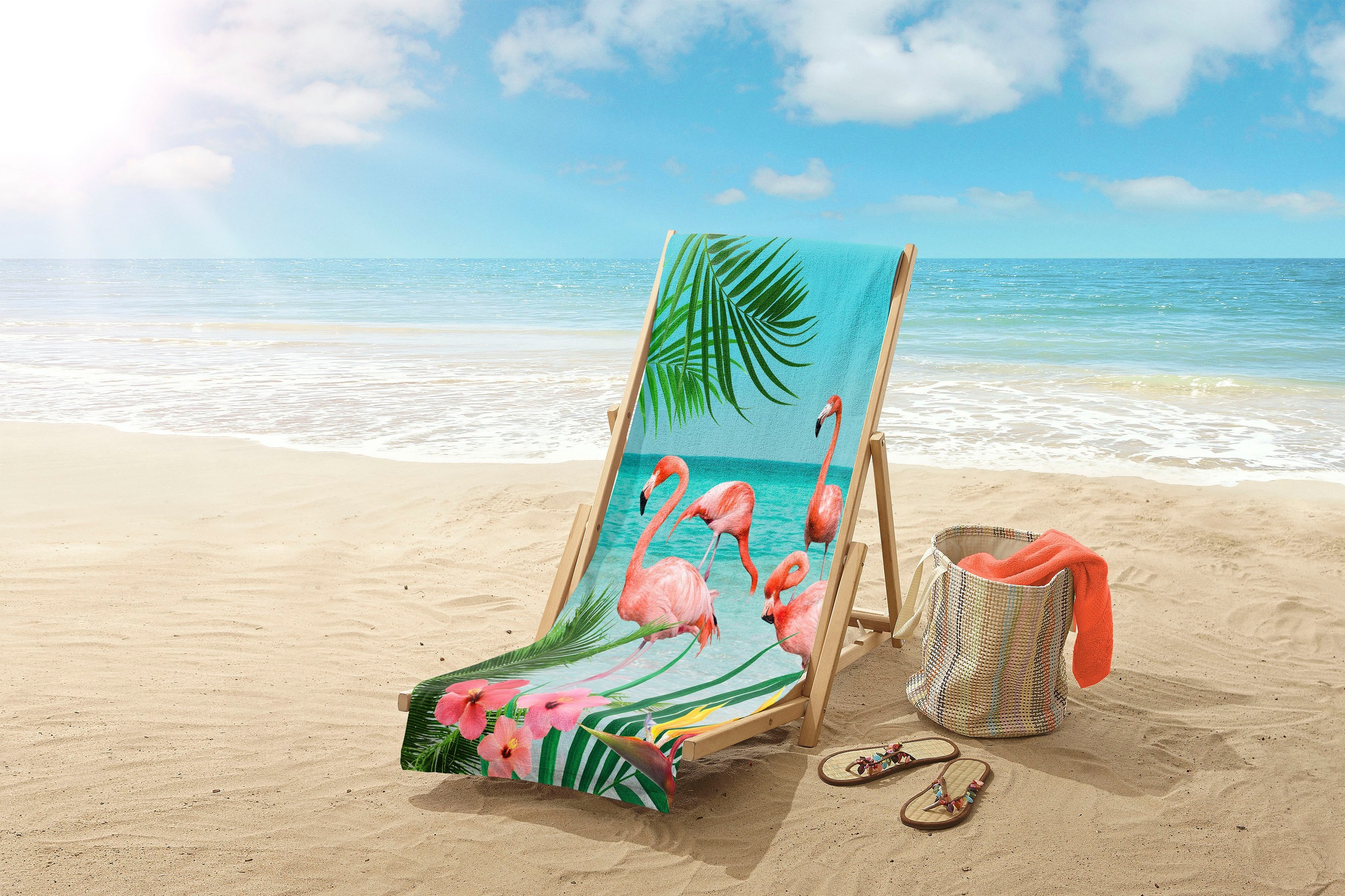 good morning Strandtuch "Flamingo" Mikrofaser, 100x180, Schnelltrocknend, E günstig online kaufen