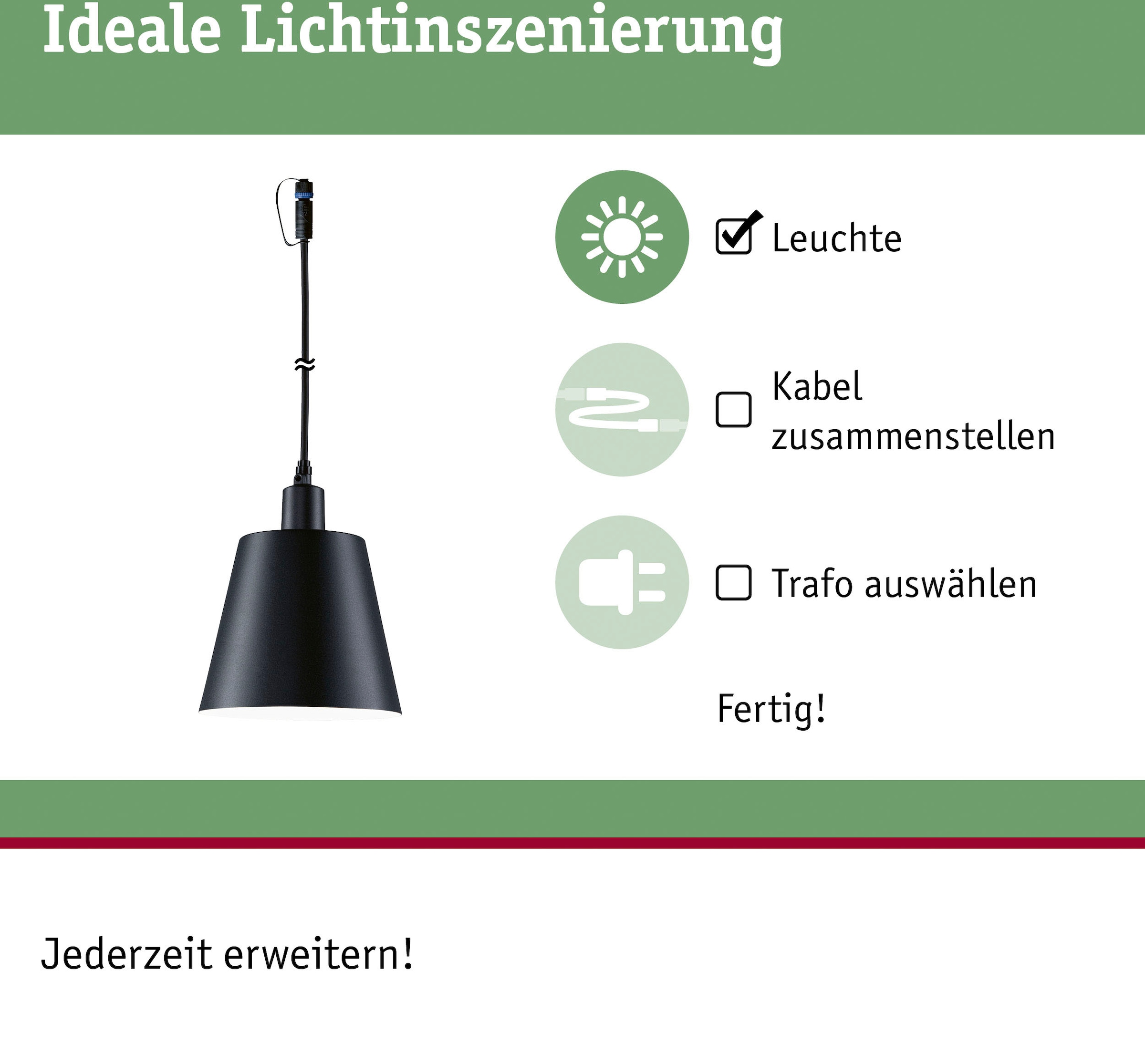 Paulmann LED Pendelleuchte »Outdoor Plug & Shine Kofia E14 24V 3000K 2W«, 1  flammig-flammig, E14, IP44, warmweiß | BAUR | Solarleuchten