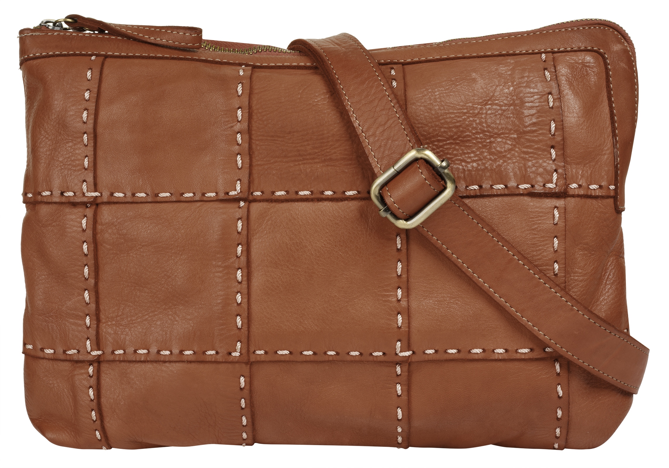 SAMANTHA LOOK Damen Umhängetasche "SAMANTHA LOOK Damen Umhängetasche echt Leder, Made in Italy", braun, Leder, leicht glänzend, unifarben, Taschen,