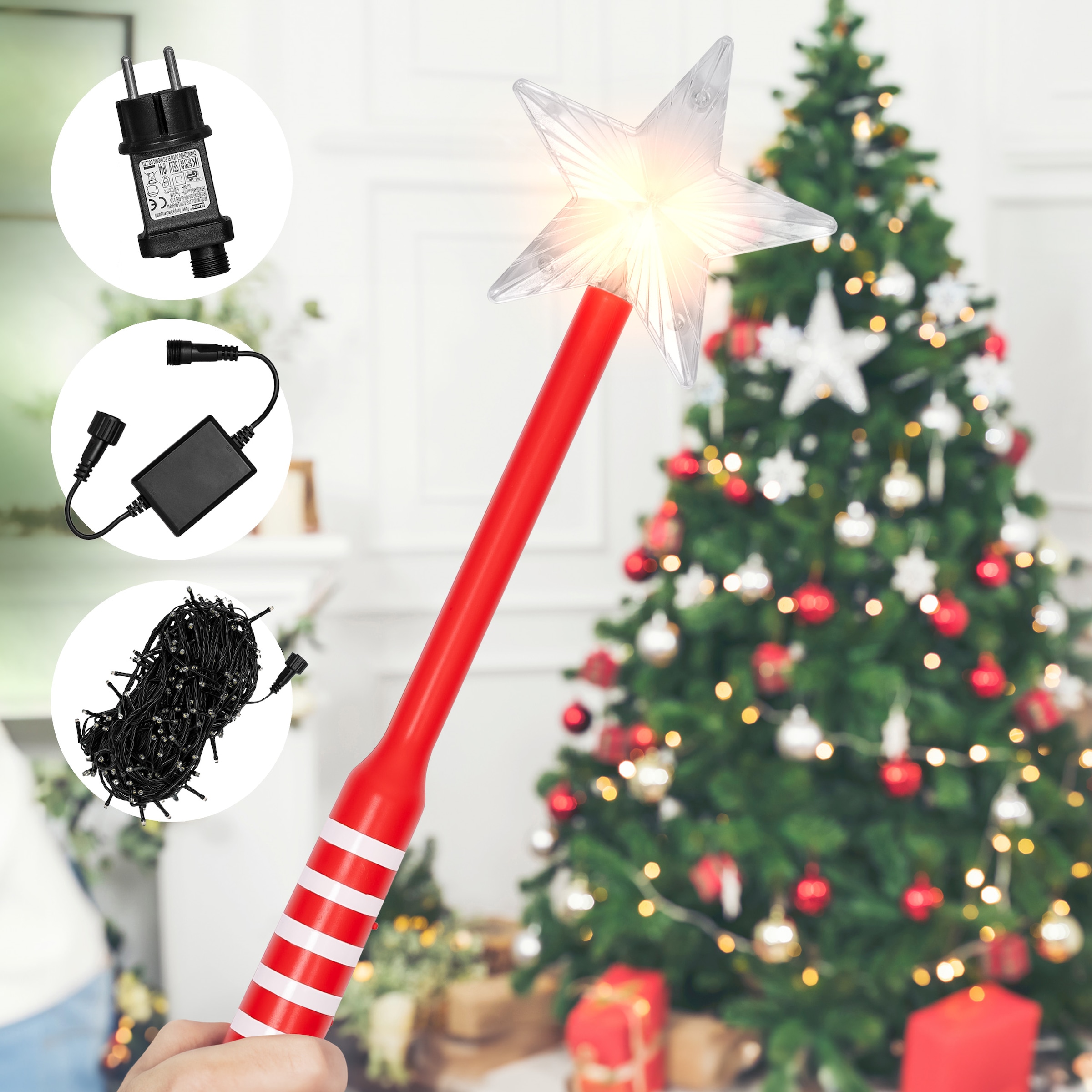 BONETTI LED-Lichterkette »mit Zauberstab als Fernbedienung« 300 Stk.-flammig auf Knopfdruck aktivieren sie eine stimmungsvolle Beleuchtung