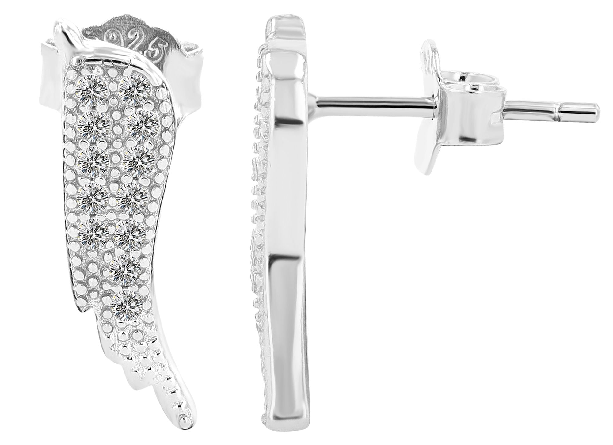 Adelia´s Paar Ohrhänger "Ohrringe – Ohrstecker Flügel aus 925 Silber" Ideal als Geschenk – dezent und elegant