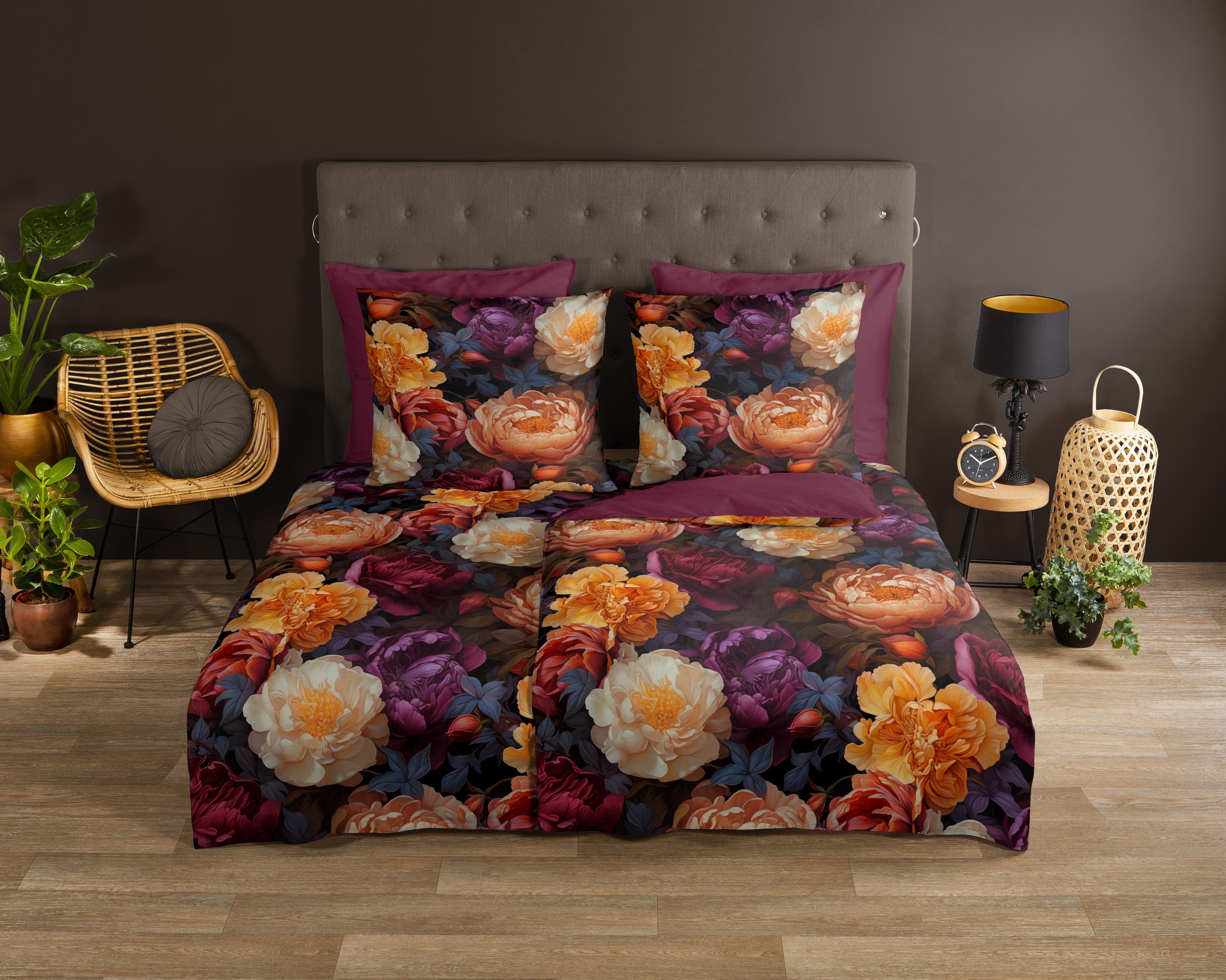 good morning Wendebettwäsche »Amadeus«, 100% Baumwolle, Renforcé, 1Reißverschluss, Wendeoptik, Blumen, Multi