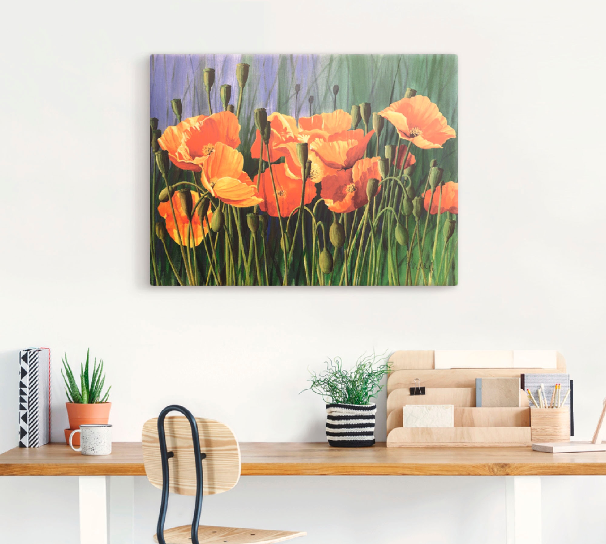Artland Leinwandbild »Mohnblumen I«, Blumen, (1 St.), auf Keilrahmen gespannt