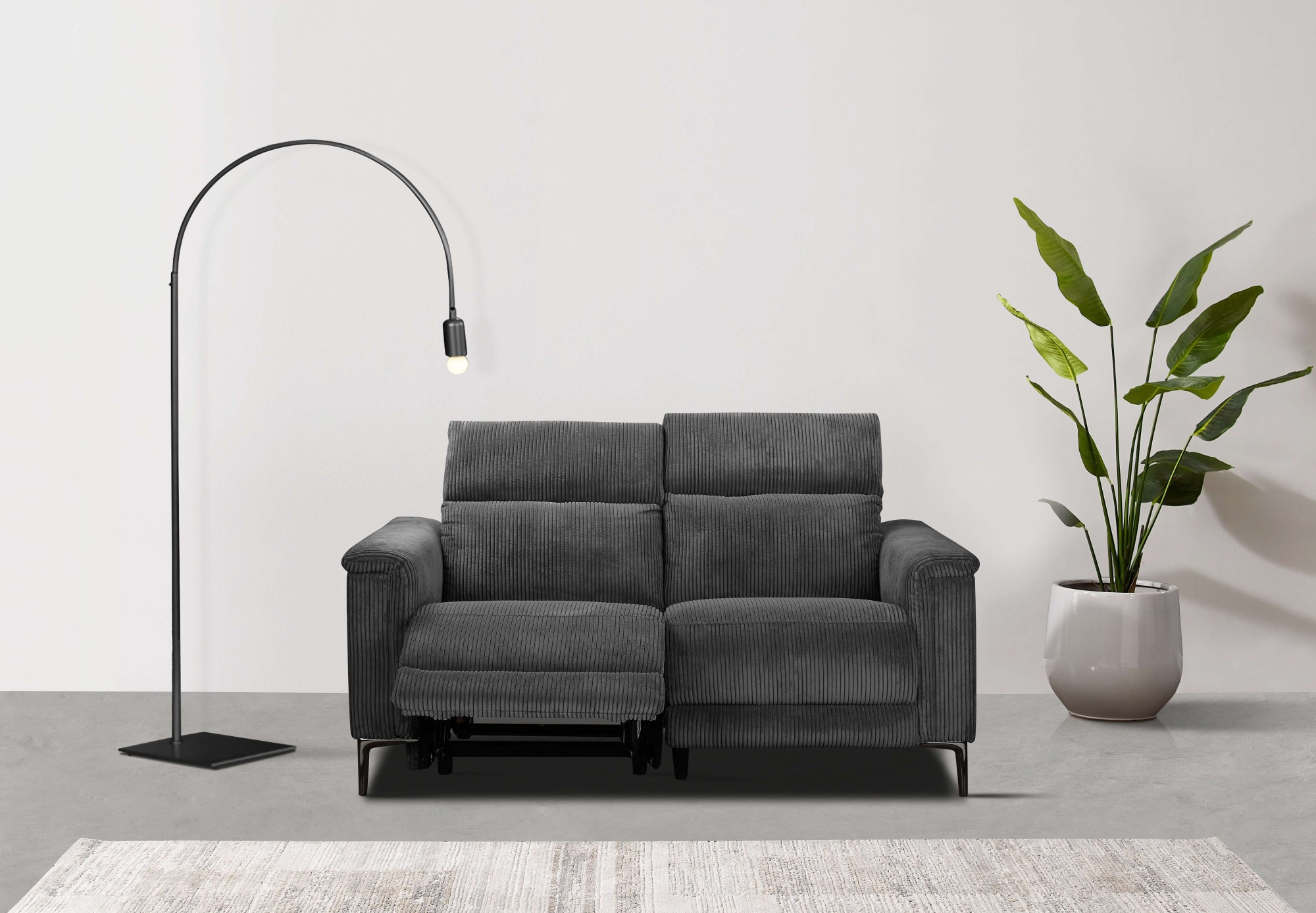 Places of Style 2-Sitzer »Lund in Cord, mit manueller o. elektrischer«, Relaxfunktion, USB-A, Kopfteilverstellung, Breite 160 cm