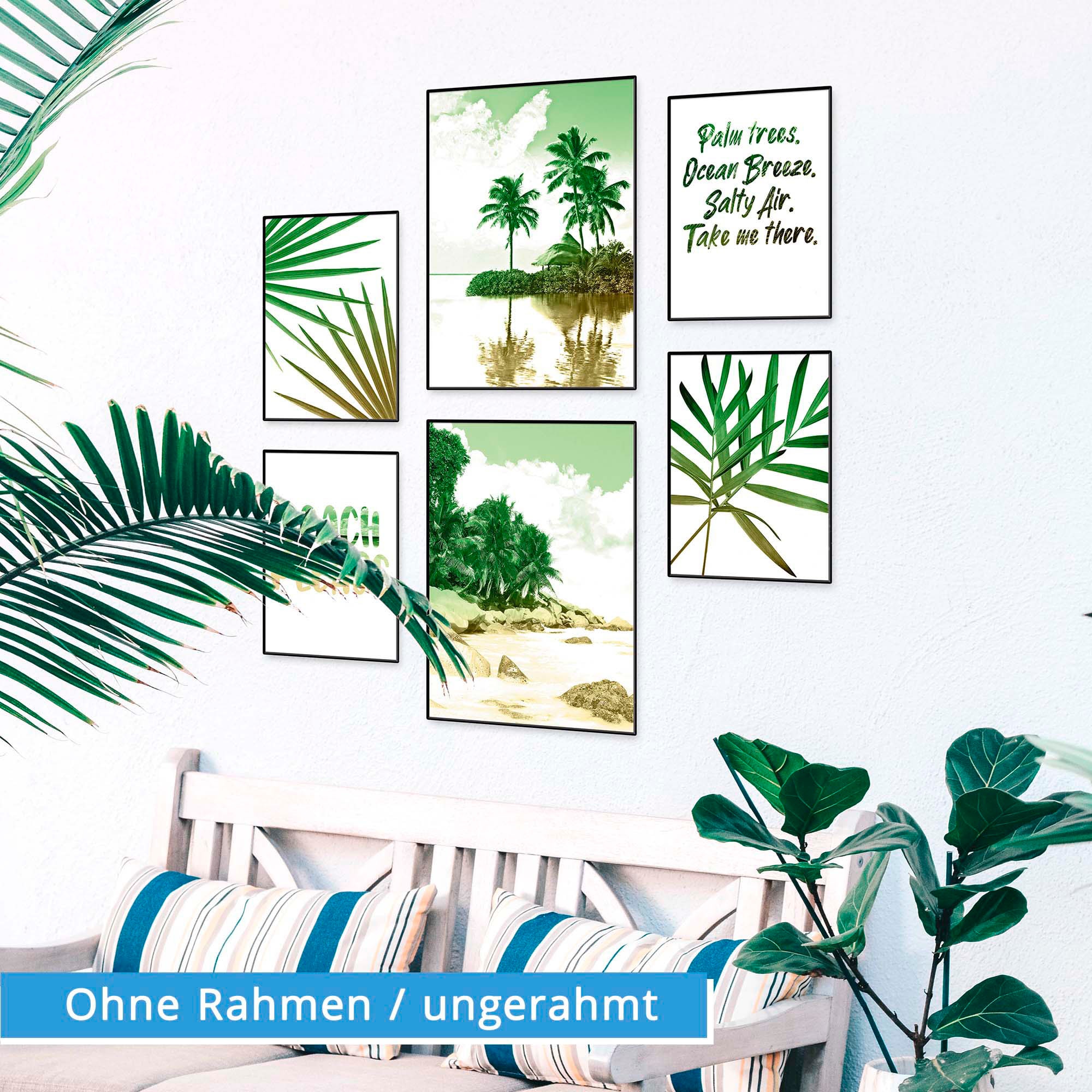Artland Poster »Palmen, Strand & Meer«, Bäume, (6 St.), Poster, Wandbild,  Bild, Wandposter kaufen | BAUR | Kunstdrucke