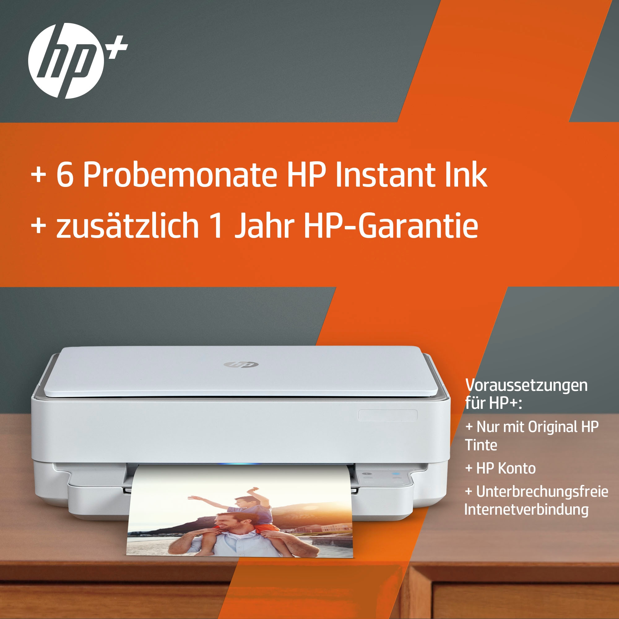 HP Multifunktionsdrucker »ENVY 6020e BAUR Ink A4 HP+ color Printer AiO | Instant kompatibel 7ppm«