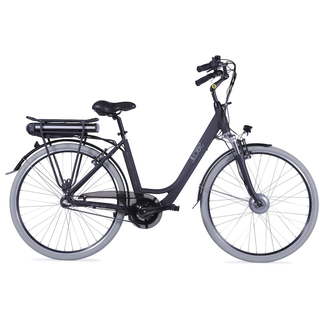 LLobe E-Bike »Metropolitan JOY schwarz 8Ah«, 3 Gang, Frontmotor 250 W