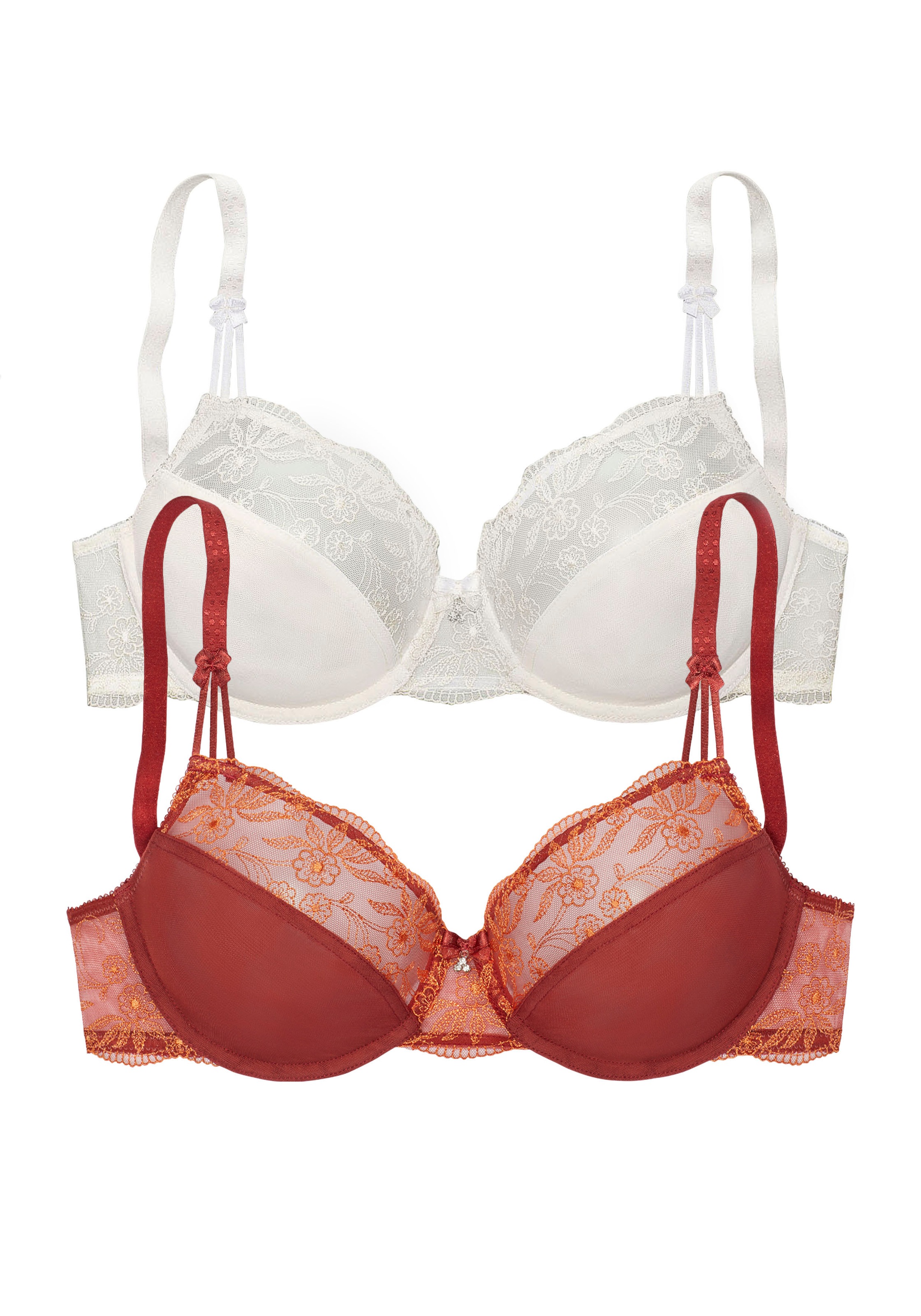 Nuance by Lascana Bügel-BH Packung, mit Stickereispitze, als Dessous-Set kombinierbar, grosse Grössen