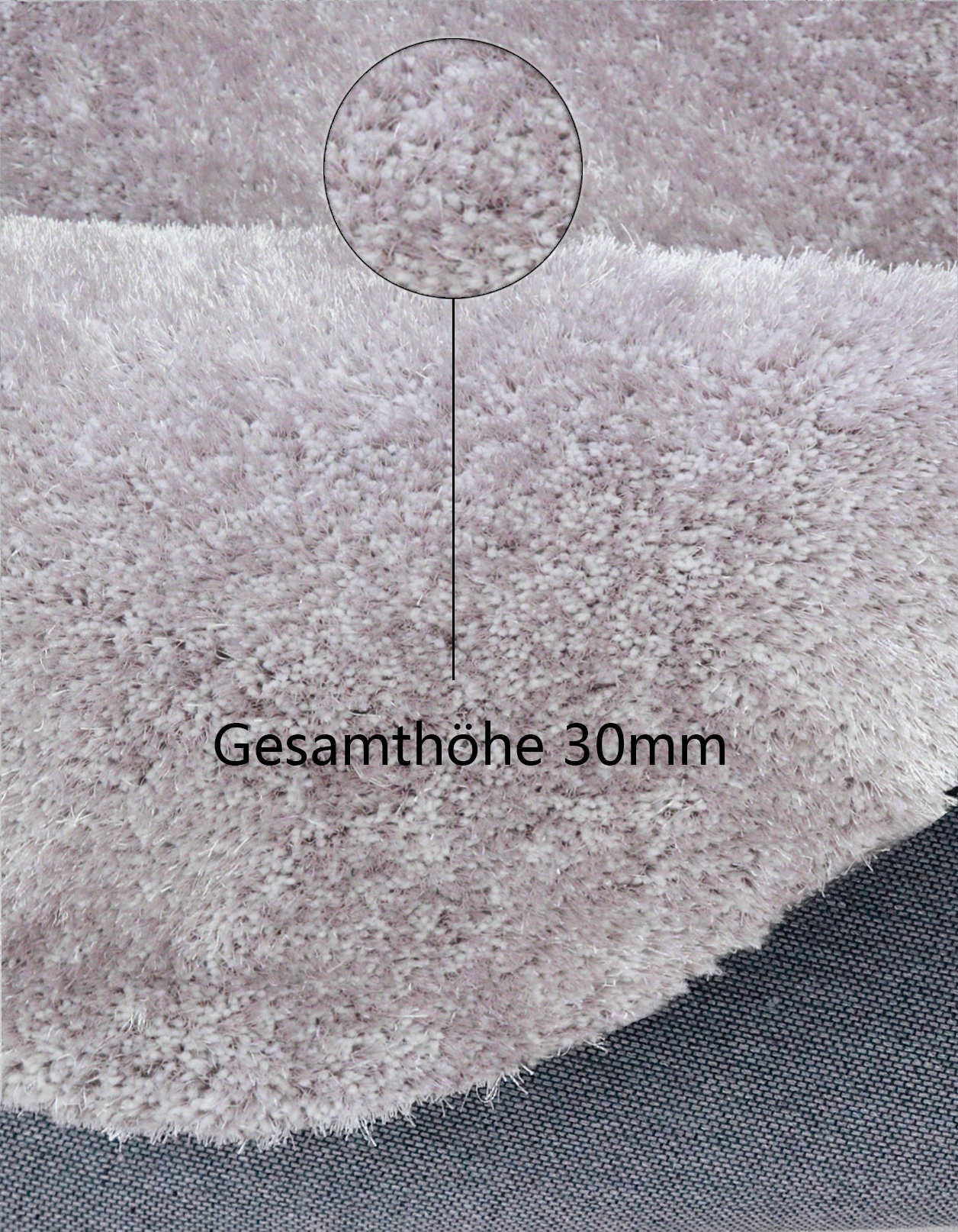 Bruno Banani Hochflor-Teppich »Dana Teppich, Kundenliebling«, rund, 30 mm Höhe, unifarben, Mikrofaser Teppiche, Wohnzimmer, Schlafzimmer, Esszimmer