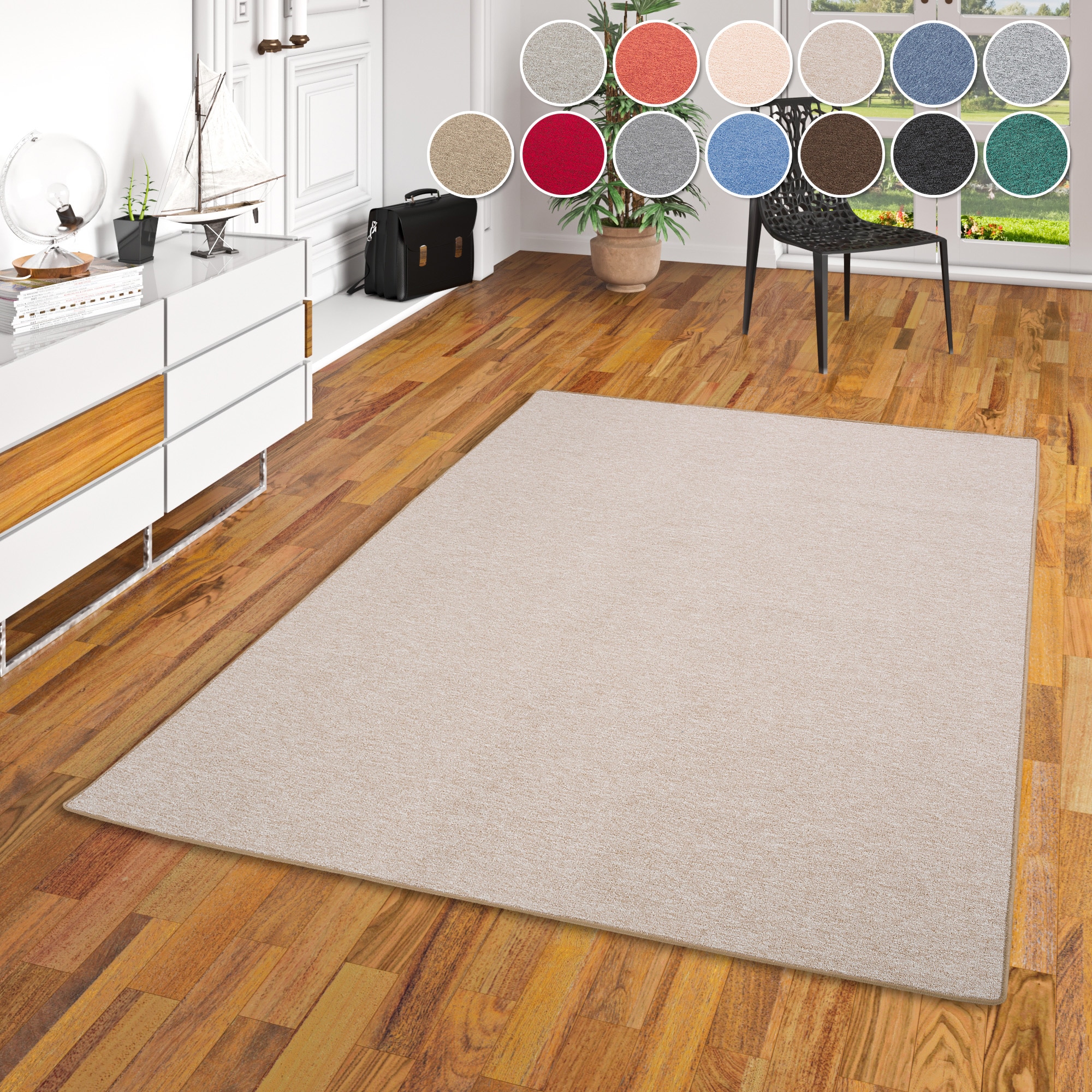OTTO home Teppich "Fortis, Schlinge, Made in Netherlands" rechteckig 5 mm Höhe Uni Farben, gekettelt, auch als Läufer, strapazierfähig, Wohnzimmer